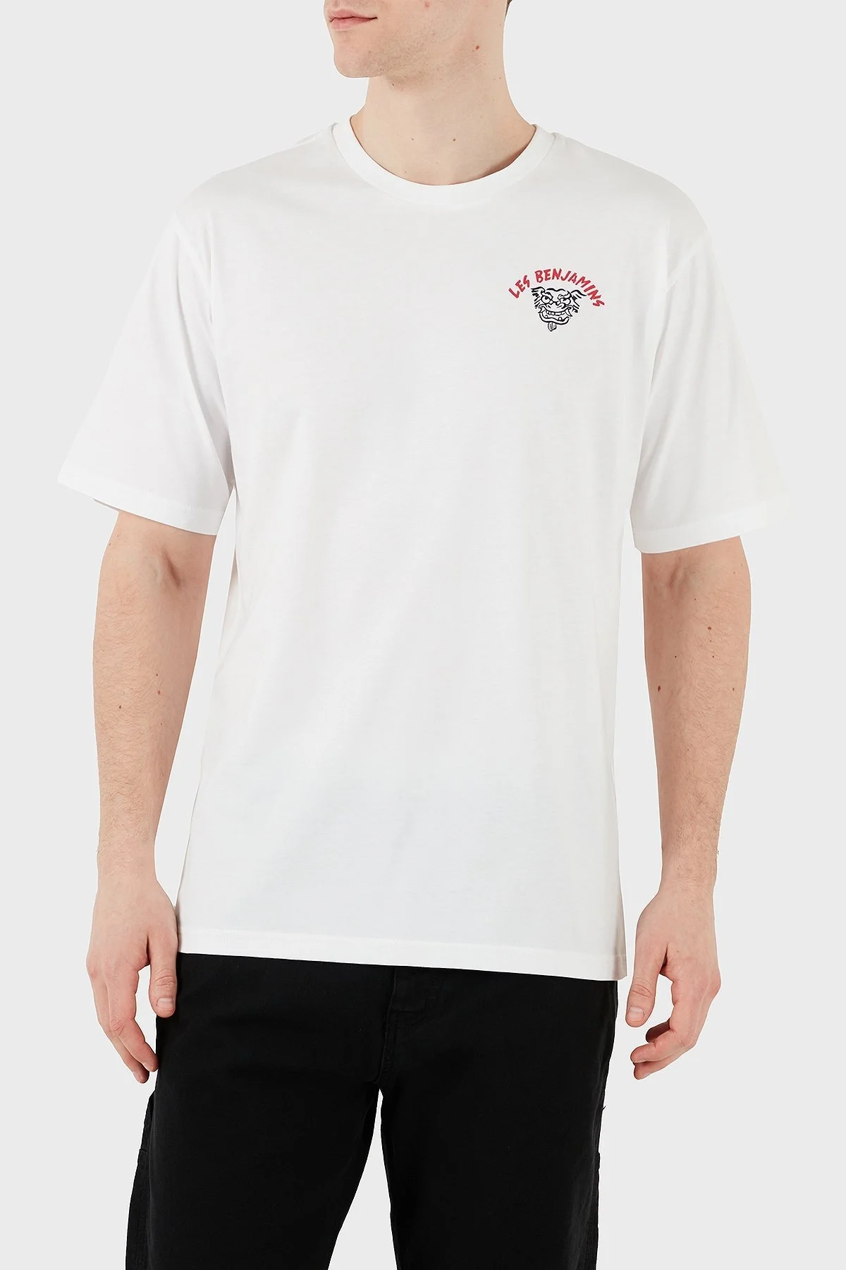 Les Benjamins Baskılı Relaxed Fit Pamuklu Bisiklet Yaka Erkek T Shirt LB25SSUNLMUTS-031 BEYAZ - 11