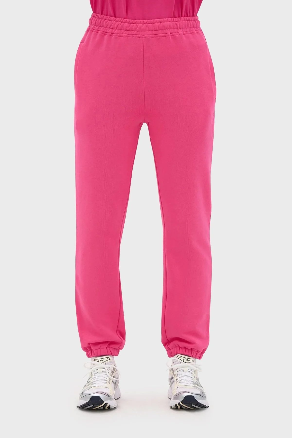 Les Benjamins Belden Bağlamalı % 100 Pamuk Regular Fit Jogger Bayan Pantolon LB23FWESSFUSP-305 PEMBE - 2