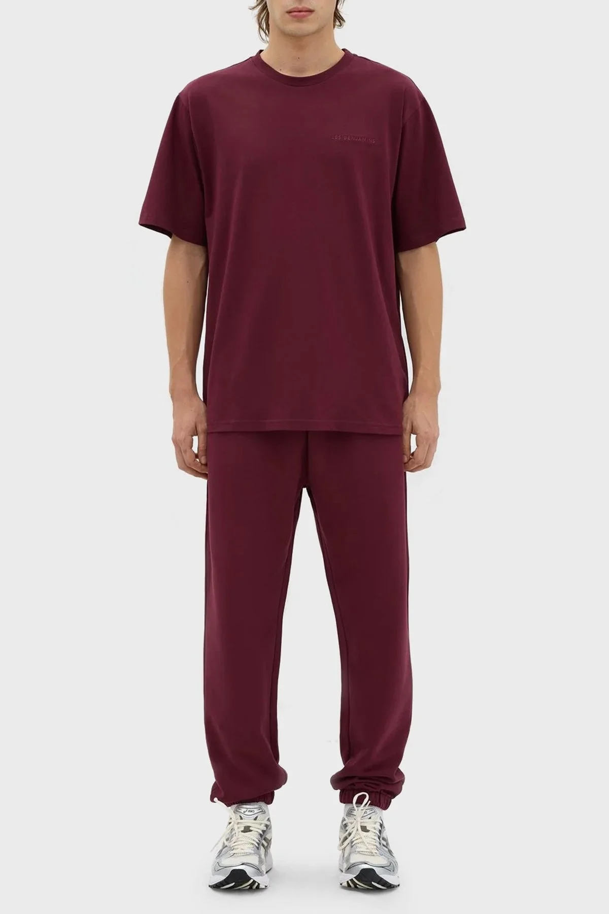 Les Benjamins Belden Bağlamalı % 100 Pamuk Relaxed Fit Jogger Erkek Pantolon LB23FWESSMUSP-301 BORDO - 1