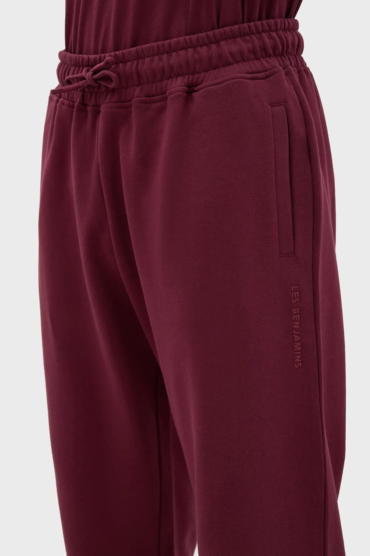 Les Benjamins Belden Bağlamalı % 100 Pamuk Relaxed Fit Jogger Erkek Pantolon LB23FWESSMUSP-301 BORDO - 5