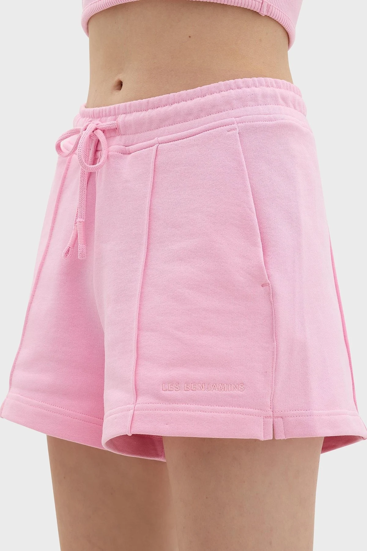 Les Benjamins Belden Bağlamalı Cepli % 100 Pamuk Bayan Short LB24SSESSFUSO-305 PEMBE - 2