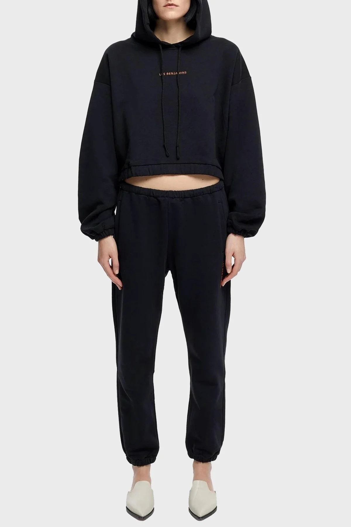 Les Benjamins Elastik Bel Bantlı Cepli % 100 Pamuk Jogger Bayan Pantolon LB21SSCORFUSP-001 SİYAH - 1
