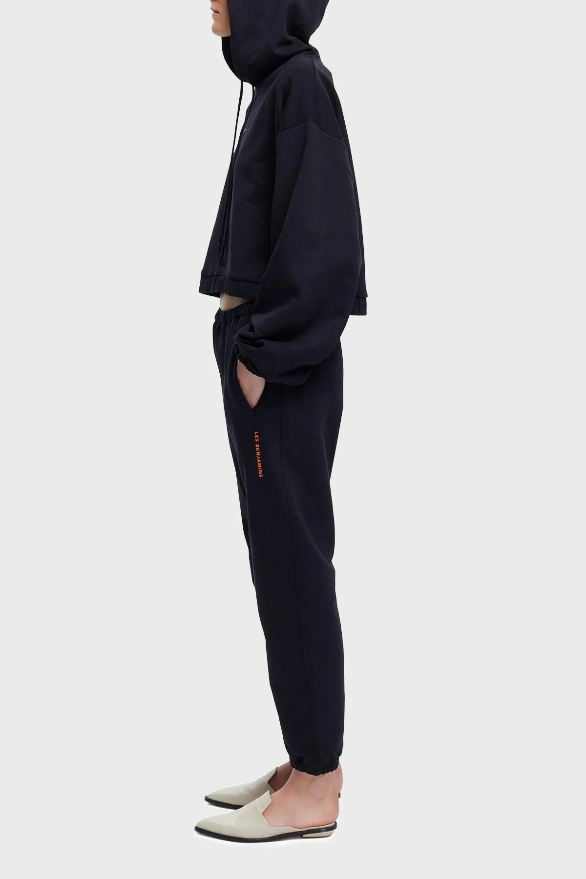 Les Benjamins Elastik Bel Bantlı Cepli % 100 Pamuk Jogger Bayan Pantolon LB21SSCORFUSP-001 SİYAH - 3