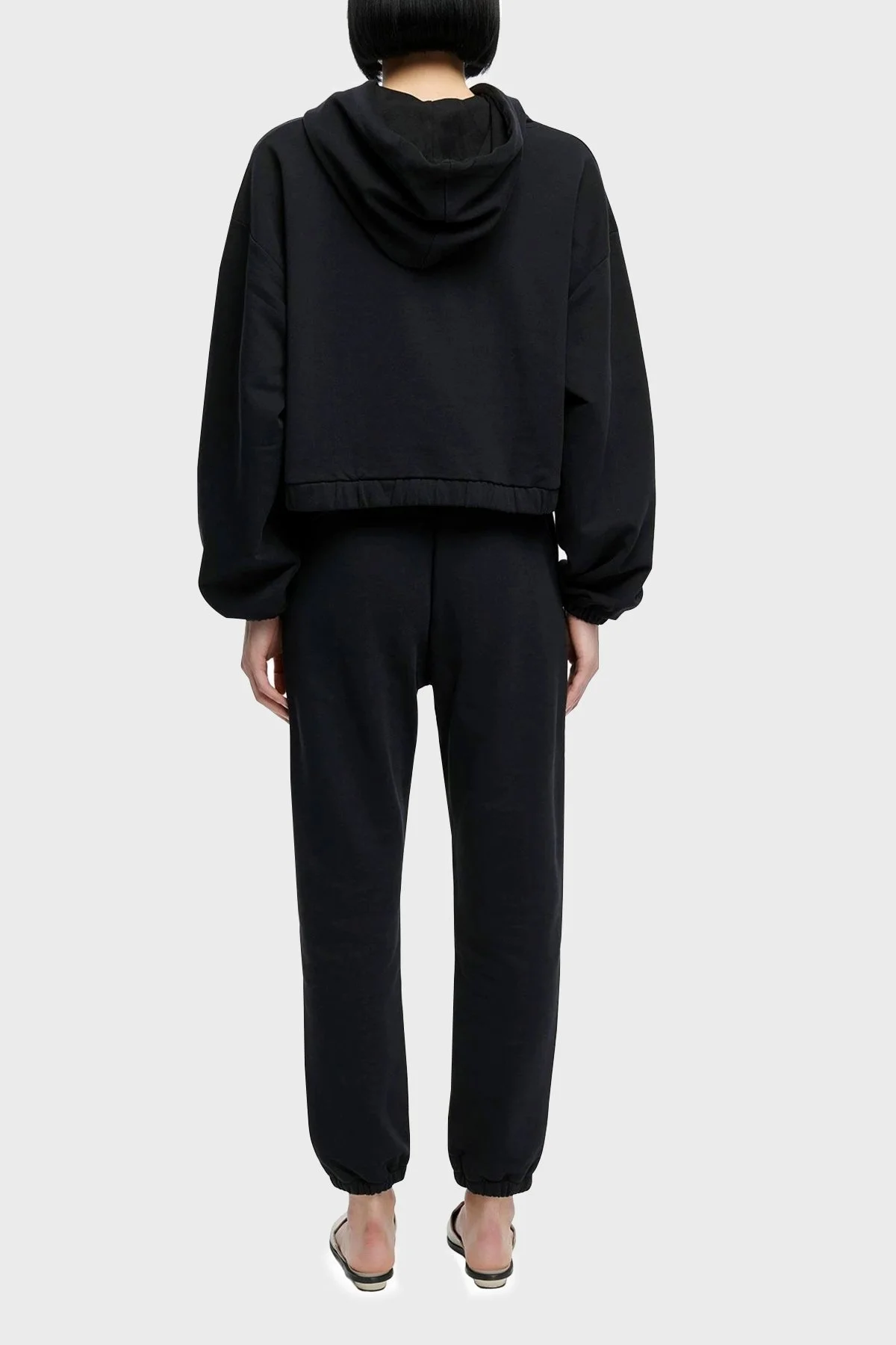 Les Benjamins Elastik Bel Bantlı Cepli % 100 Pamuk Jogger Bayan Pantolon LB21SSCORFUSP-001 SİYAH - 4