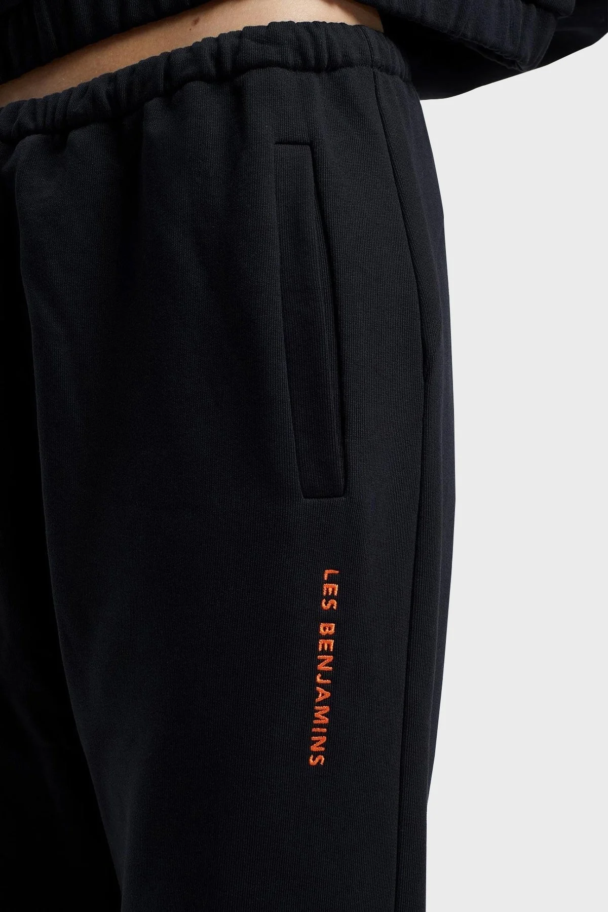 Les Benjamins Elastik Bel Bantlı Cepli % 100 Pamuk Jogger Bayan Pantolon LB21SSCORFUSP-001 SİYAH - 5