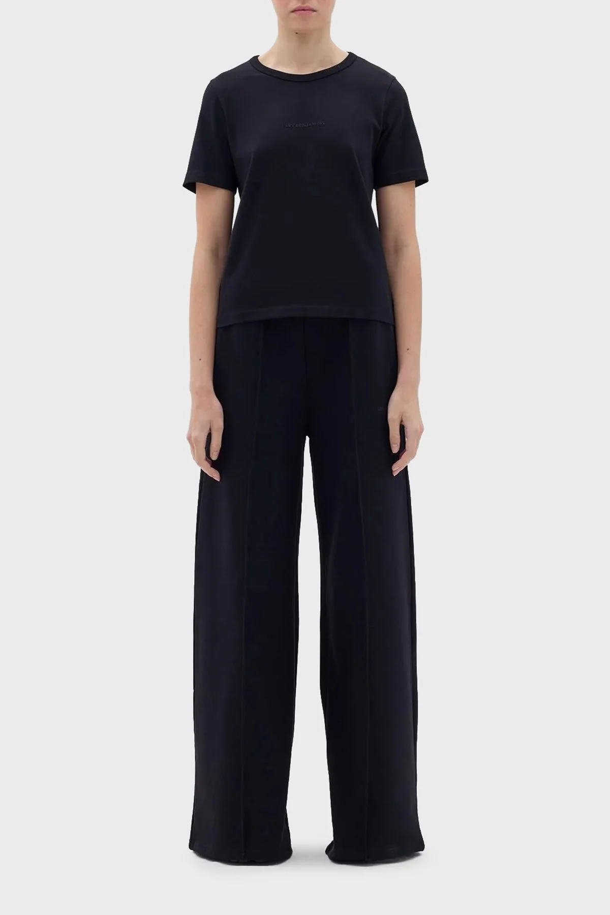 Les Benjamins Bisiklet Yaka % 100 Pamuk Regular Fit Bayan T Shirt LB23FWCLAFUTS-401 SİYAH - 2