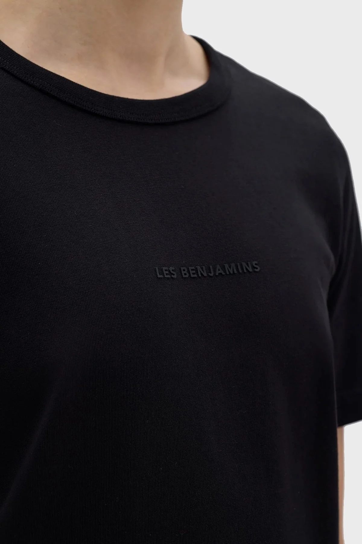 Les Benjamins Bisiklet Yaka % 100 Pamuk Regular Fit Bayan T Shirt LB23FWCLAFUTS-401 SİYAH - 5