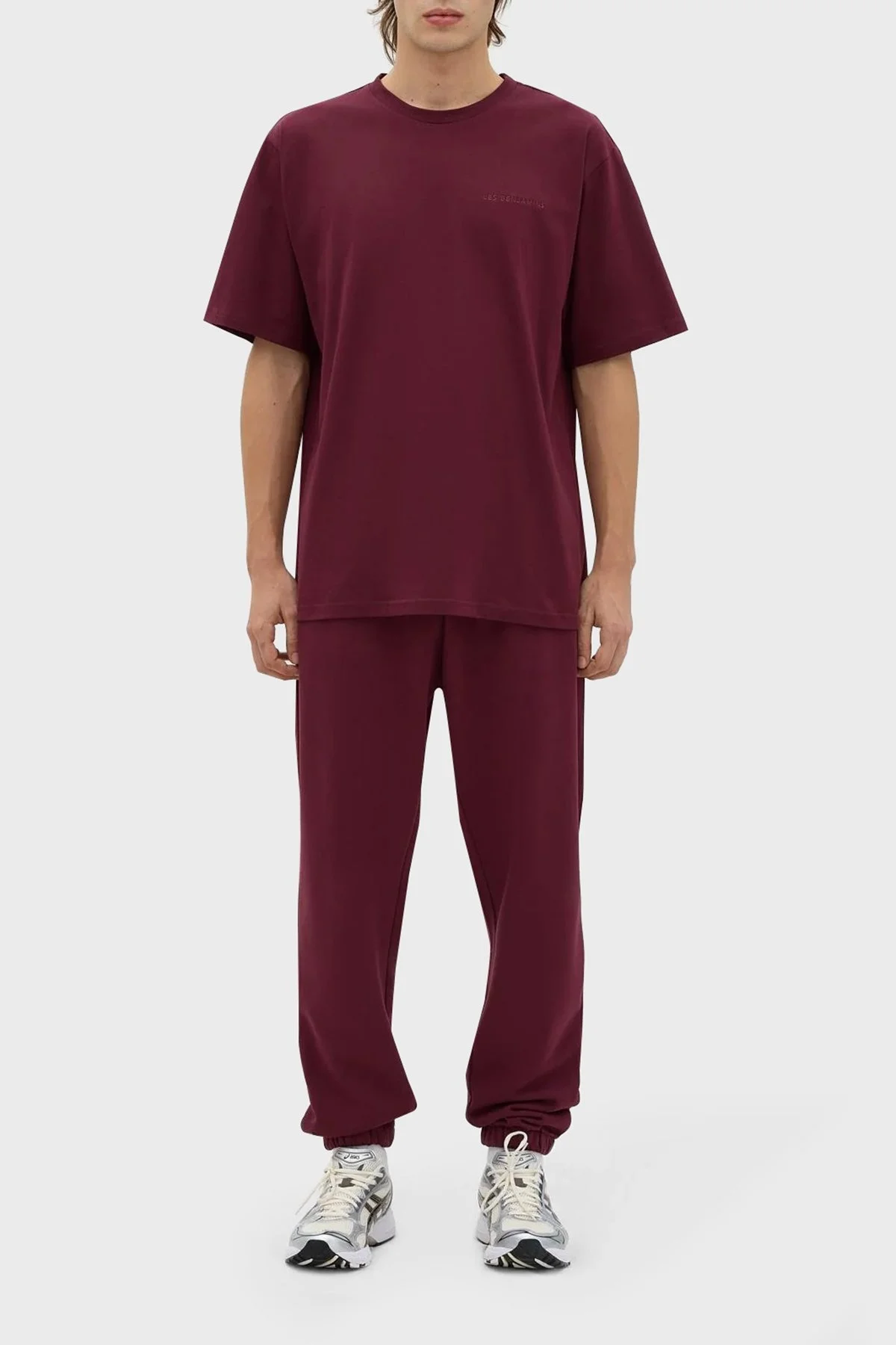 Les Benjamins Bisiklet Yaka % 100 Pamuk Regular Fit Erkek T Shirt LB23FWESSMUTS-301 BORDO - 3