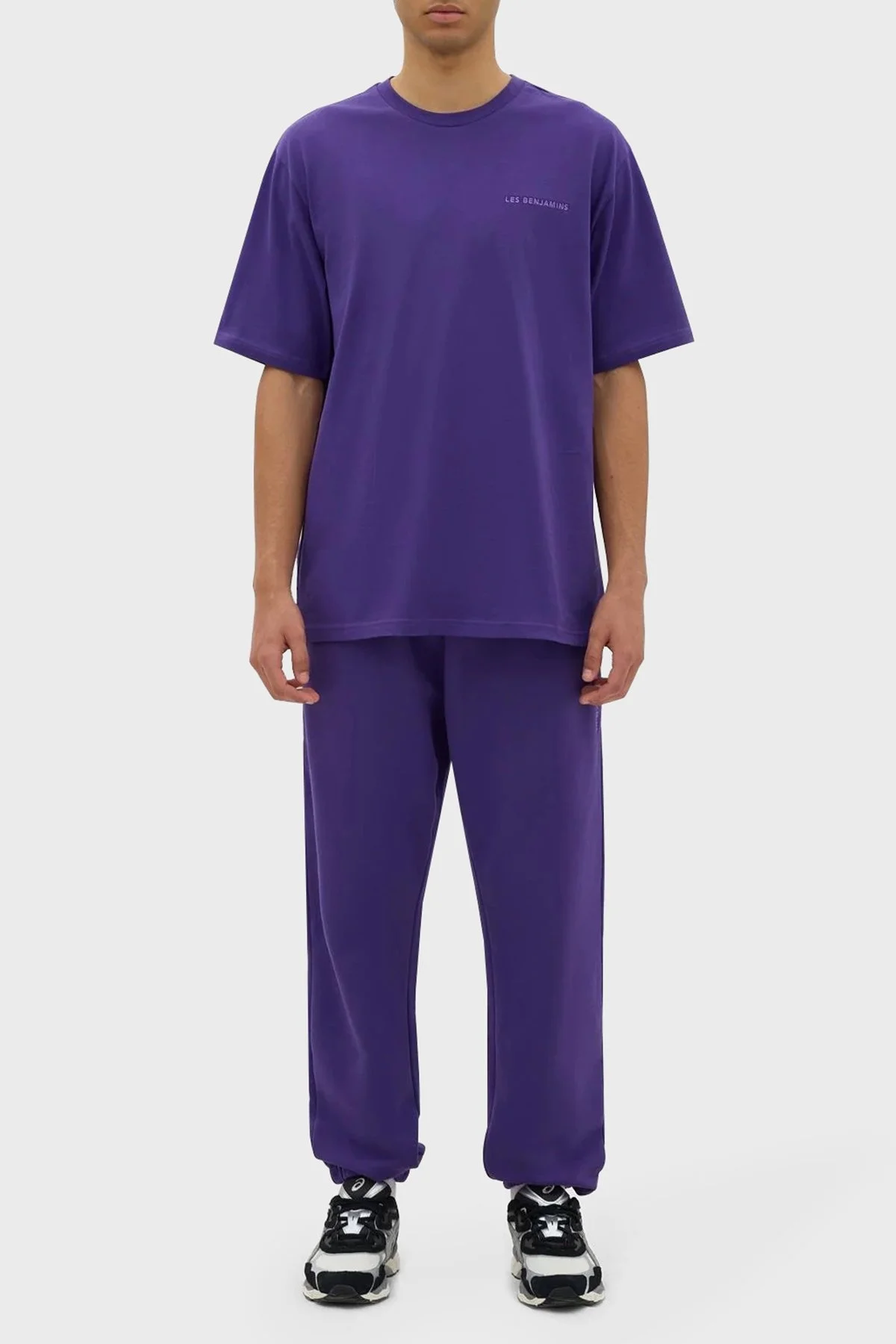 Les Benjamins Bisiklet Yaka % 100 Pamuk Regular Fit Erkek T Shirt LB23FWESSMUTS-305 MOR - 3