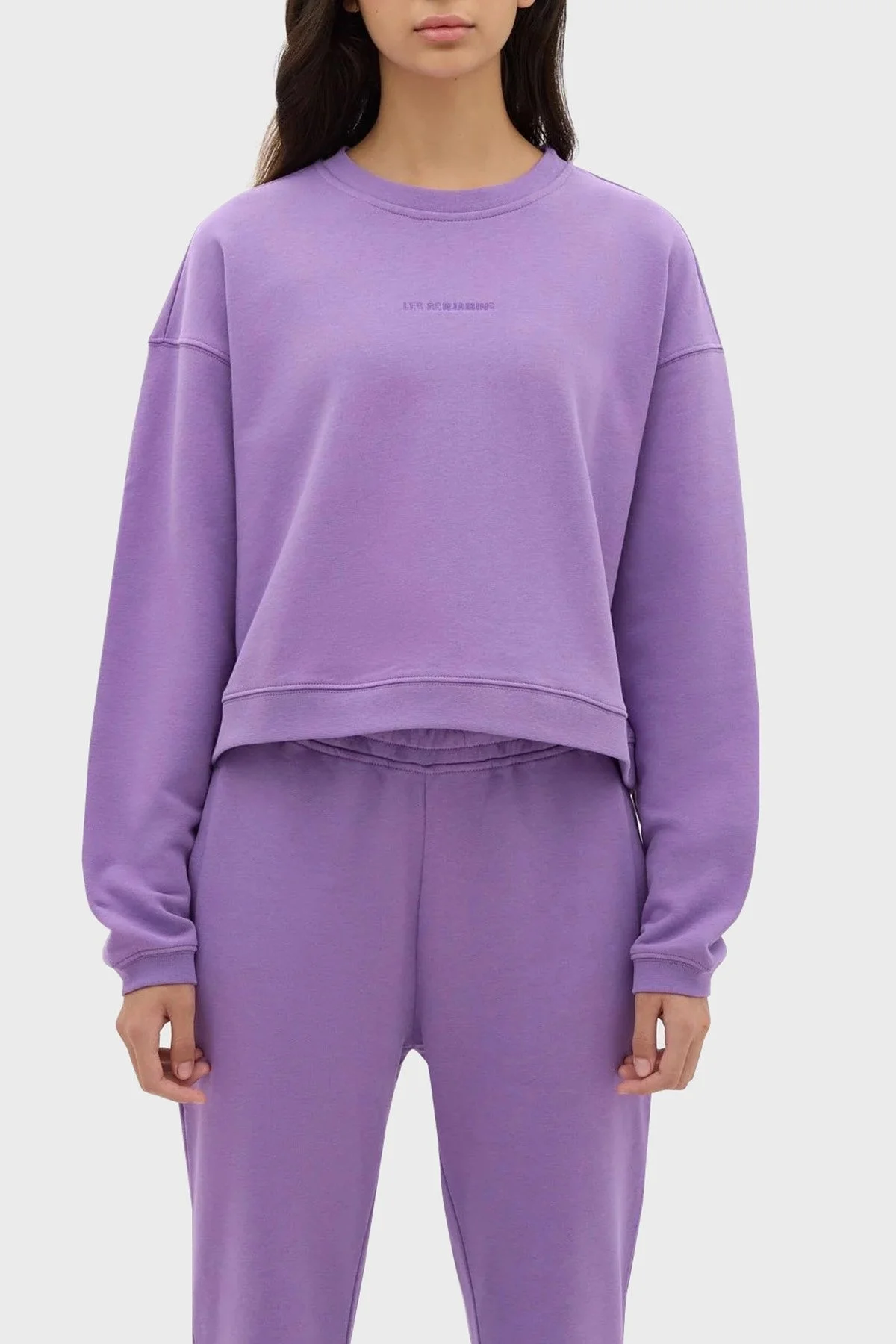 Les Benjamins Bisiklet Yaka % 100 Pamuk Relaxed Fit Bayan Sweat LB23FWESSFUSW-304 LİLA - 1