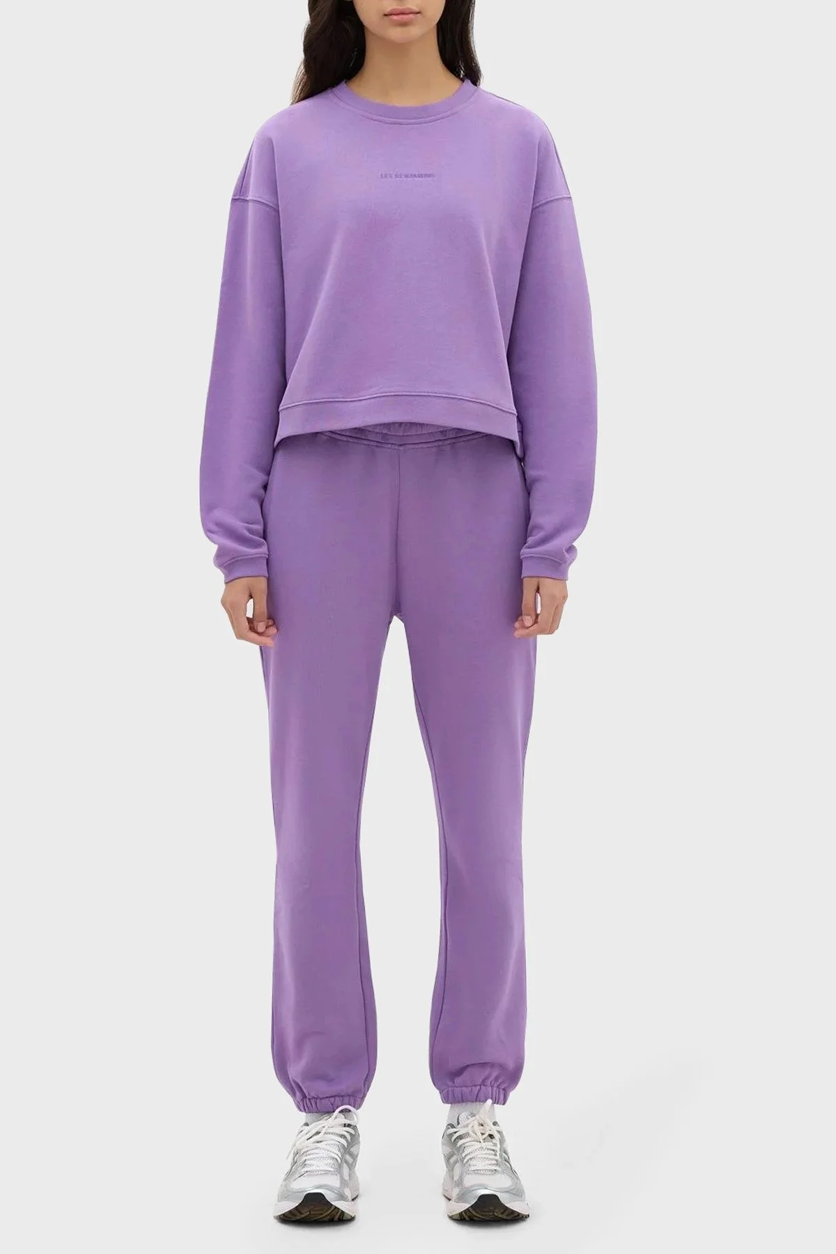 Les Benjamins Bisiklet Yaka % 100 Pamuk Relaxed Fit Bayan Sweat LB23FWESSFUSW-304 LİLA - 3