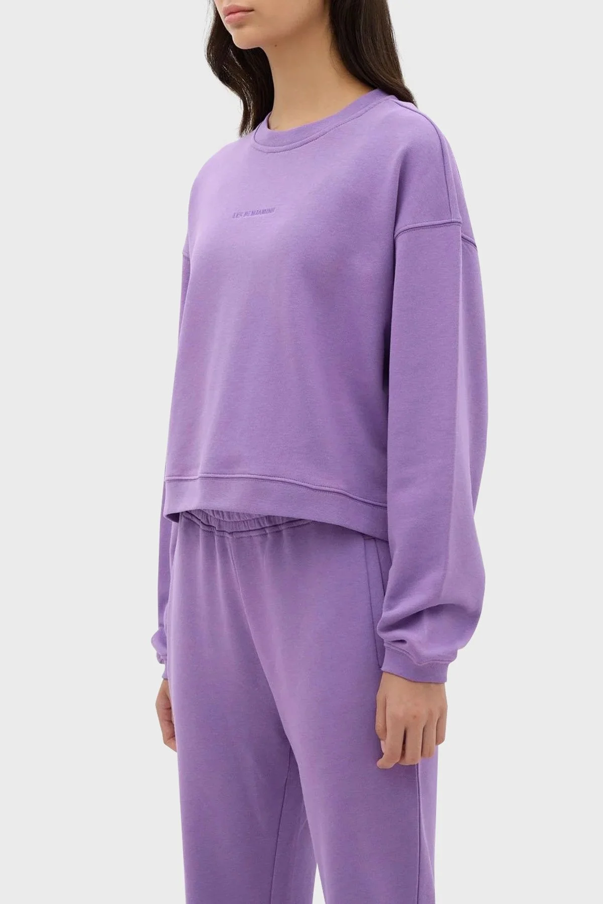 Les Benjamins Bisiklet Yaka % 100 Pamuk Relaxed Fit Bayan Sweat LB23FWESSFUSW-304 LİLA - 4