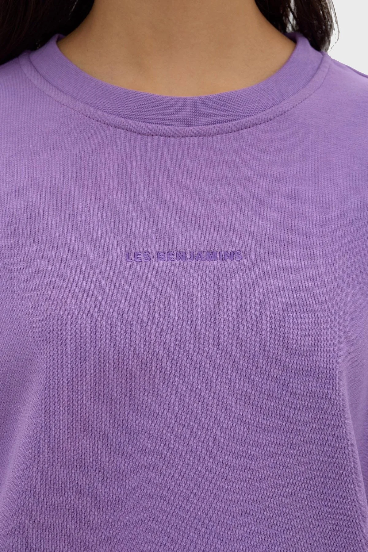 Les Benjamins Bisiklet Yaka % 100 Pamuk Relaxed Fit Bayan Sweat LB23FWESSFUSW-304 LİLA - 6