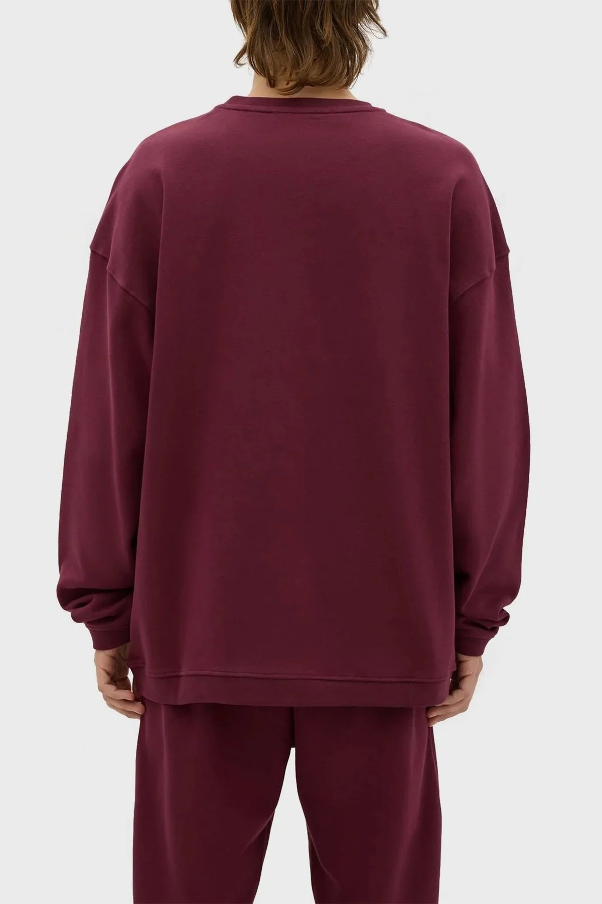 Les Benjamins Bisiklet Yaka % 100 Pamuk Relaxed Fit Erkek Sweat LB23FWESSMUSW-301 BORDO - 3