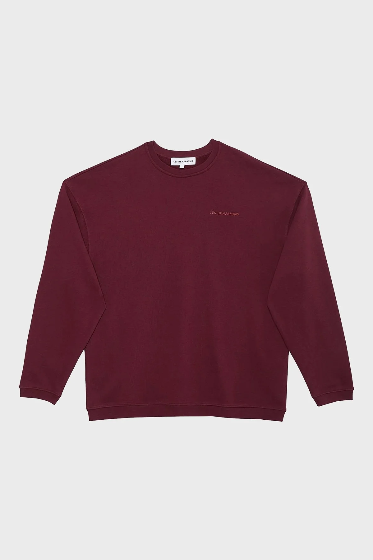 Les Benjamins Bisiklet Yaka % 100 Pamuk Relaxed Fit Erkek Sweat LB23FWESSMUSW-301 BORDO - 7