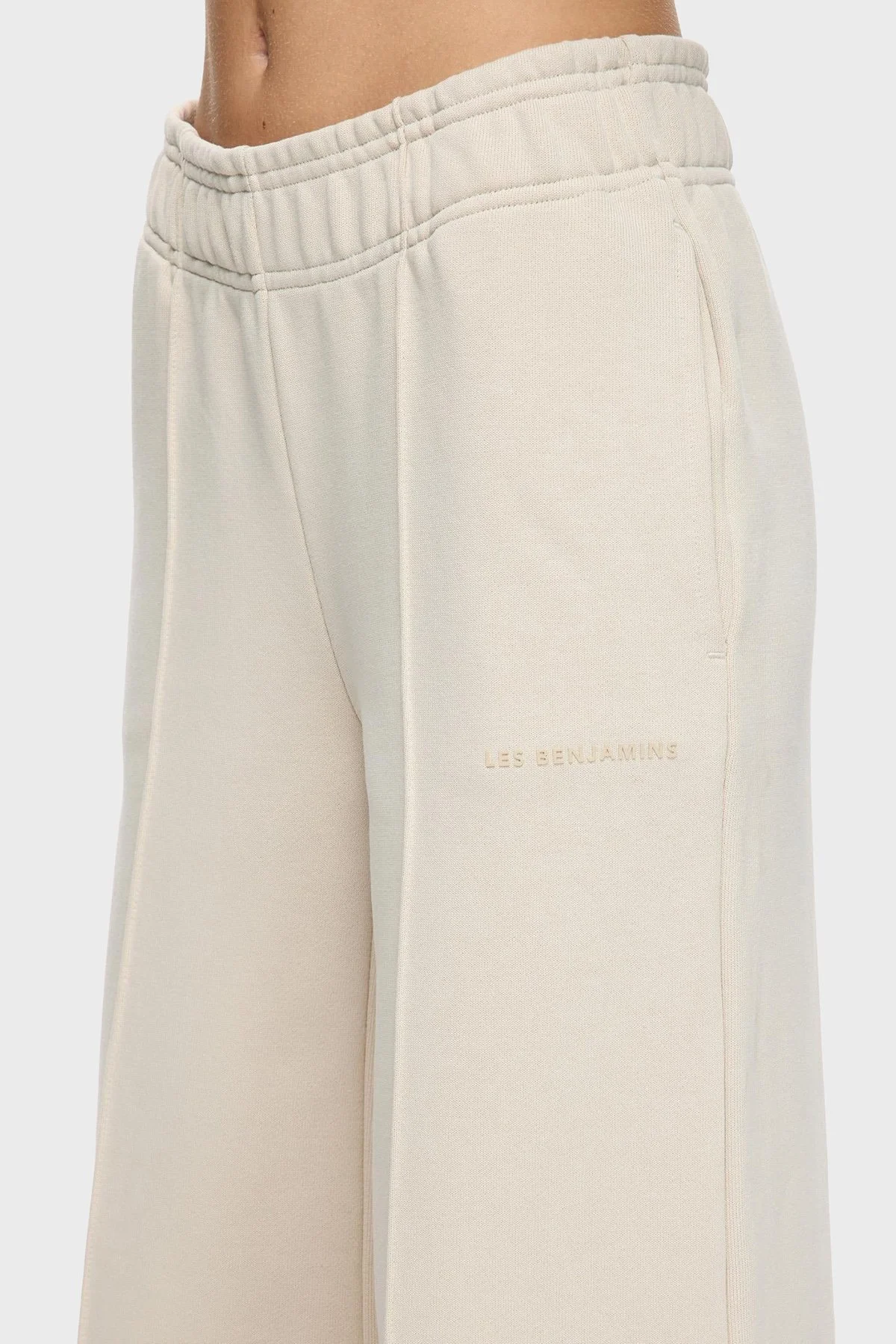 Les Benjamins Çimalı Pamuklu Regular Fit Normal Bel Geniş Paça Bayan Pantolon LB25FWCLAFUSP-401 BEJ - 5