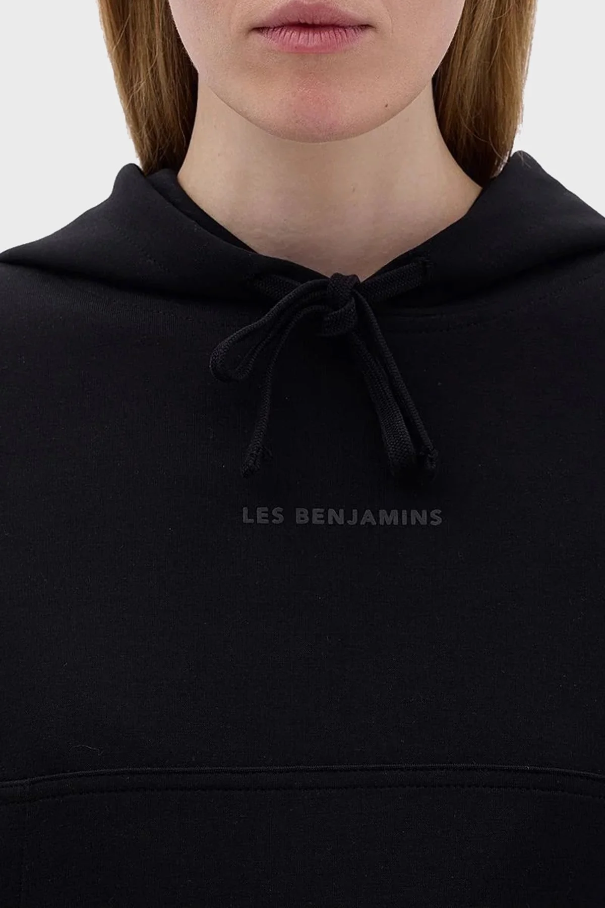 Les Benjamins Crop Fit Kapüşonlu Bayan Sweat LB23FWCLAFUHD-402 SİYAH - 5