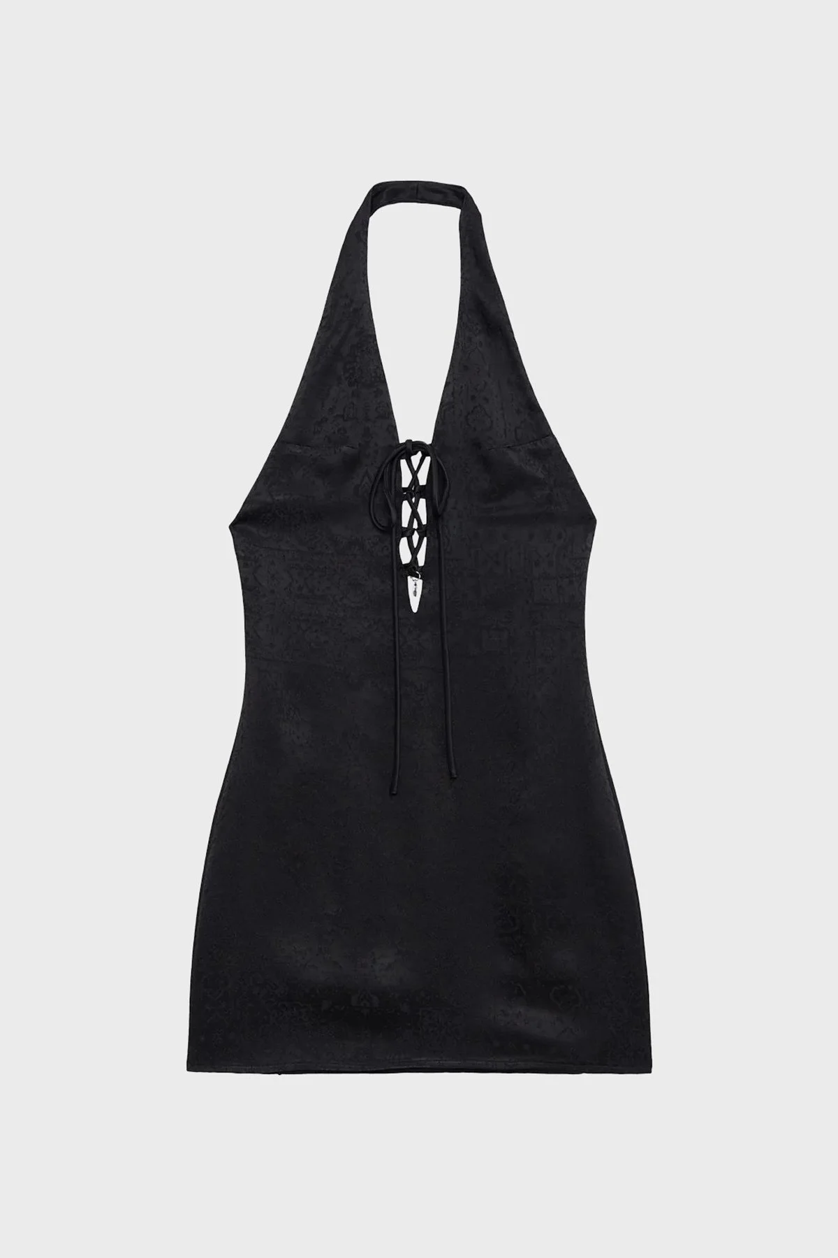 Les Benjamins Dekolteli Yumuşak Dokulu Mini Bayan Elbise LB23SSHOEFUDR-007 SİYAH - 5