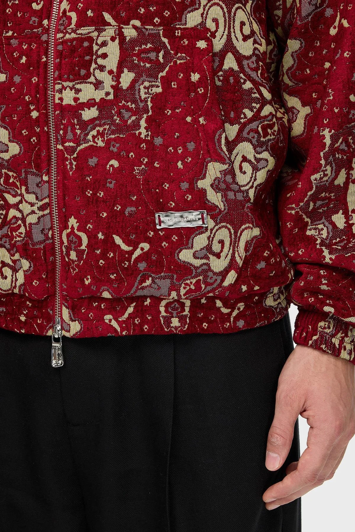 Les Benjamins Desenli Pamuklu Regular Fit Kapüşonlu Fermuarlı Erkek Sweat LB25FWCLAMUZH-401 KIRMIZI - 5