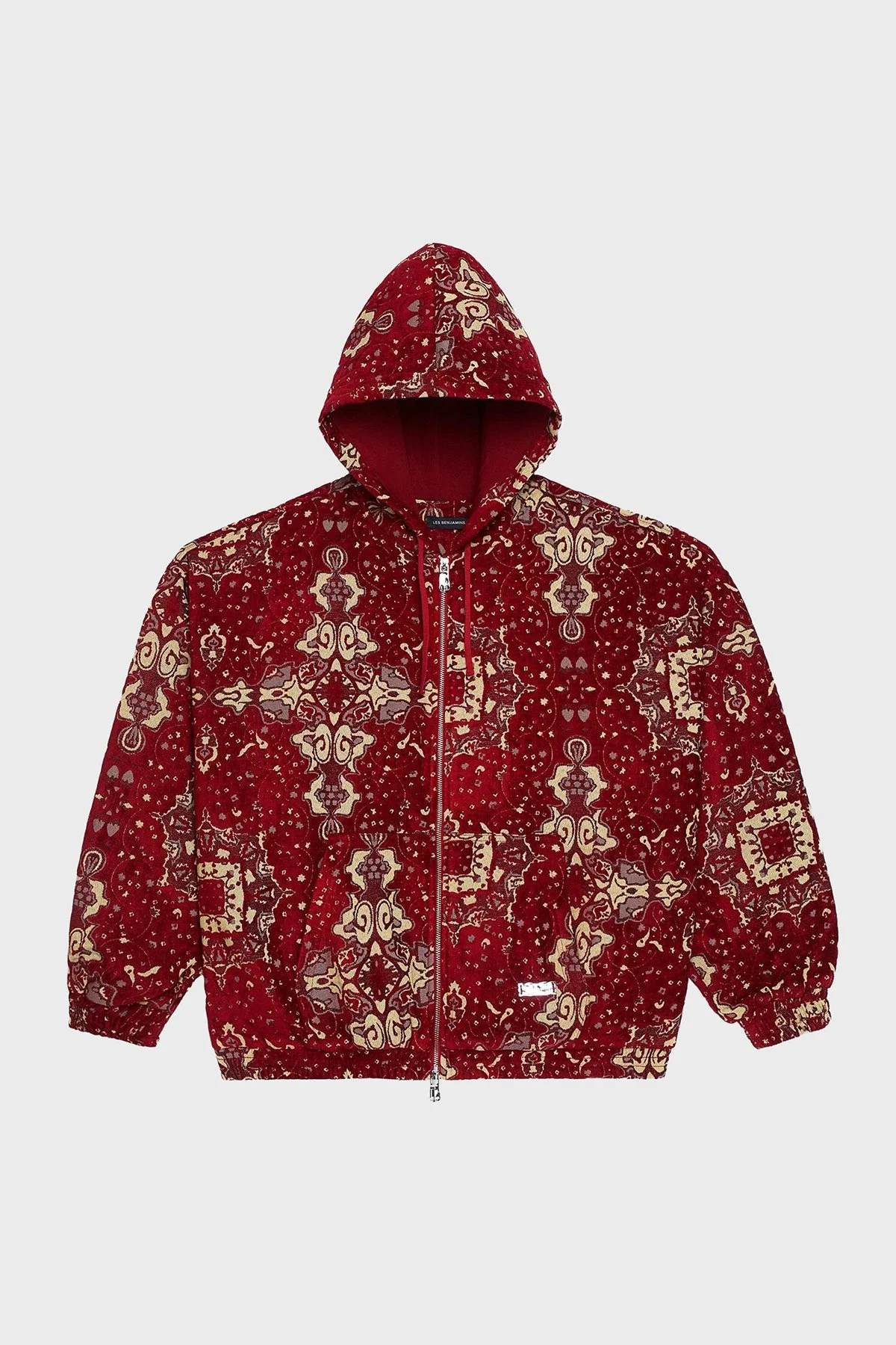 Les Benjamins Desenli Pamuklu Regular Fit Kapüşonlu Fermuarlı Erkek Sweat LB25FWCLAMUZH-401 KIRMIZI - 6