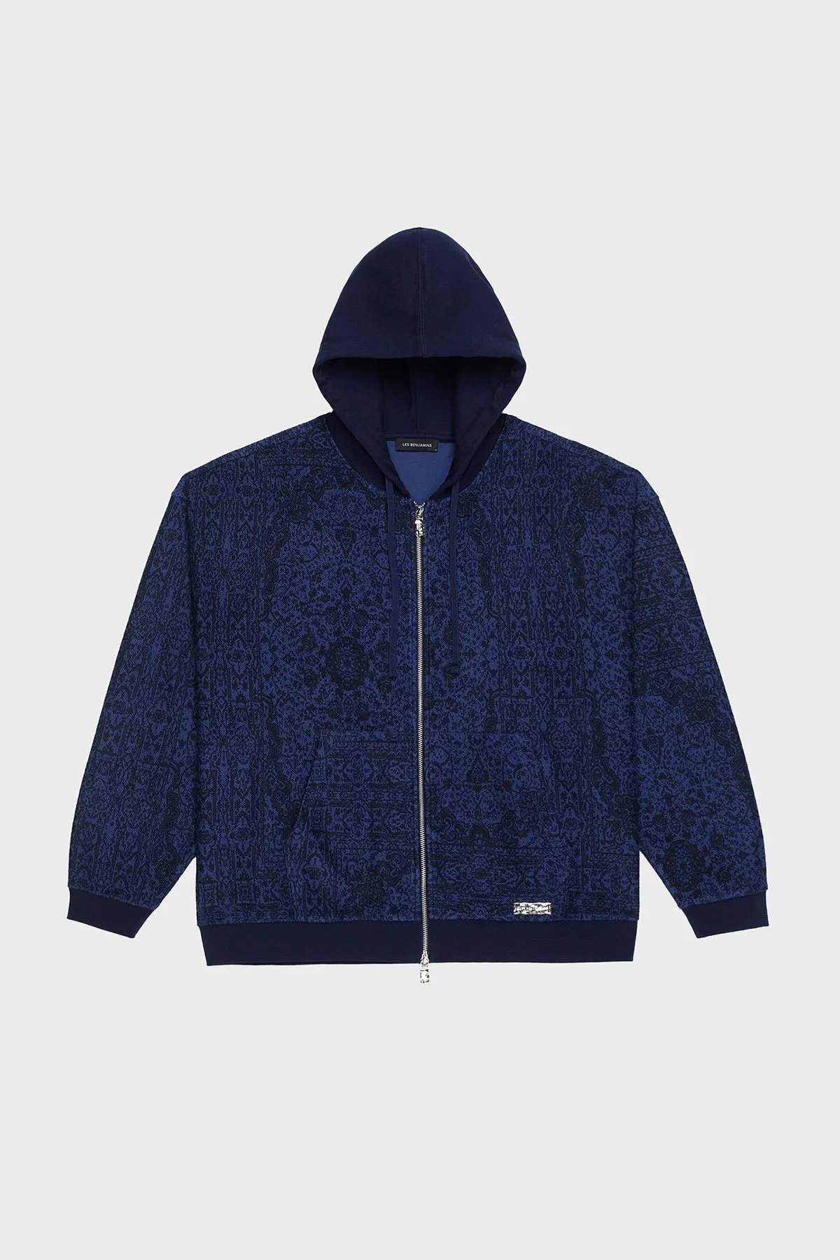 Les Benjamins Desenli Pamuklu Regular Fit Kapüşonlu Fermuarlı Erkek Sweat LB25FWCLAMUZH-403 LACİVERT - 7