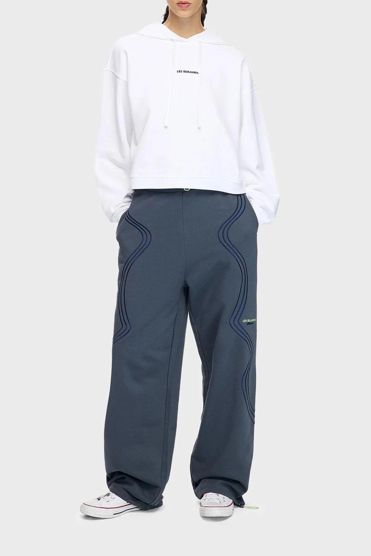 Les Benjamins Dikiş Detaylı Relaxed Fit Normal Bel Geniş Paça Bayan Pantolon LB25FWTURFUSP-012 MAVİ - 2
