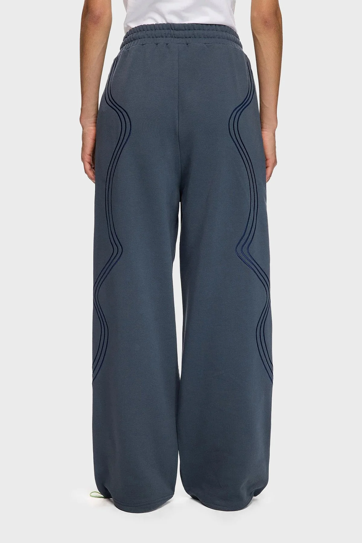 Les Benjamins Dikiş Detaylı Relaxed Fit Normal Bel Geniş Paça Bayan Pantolon LB25FWTURFUSP-012 MAVİ - 3