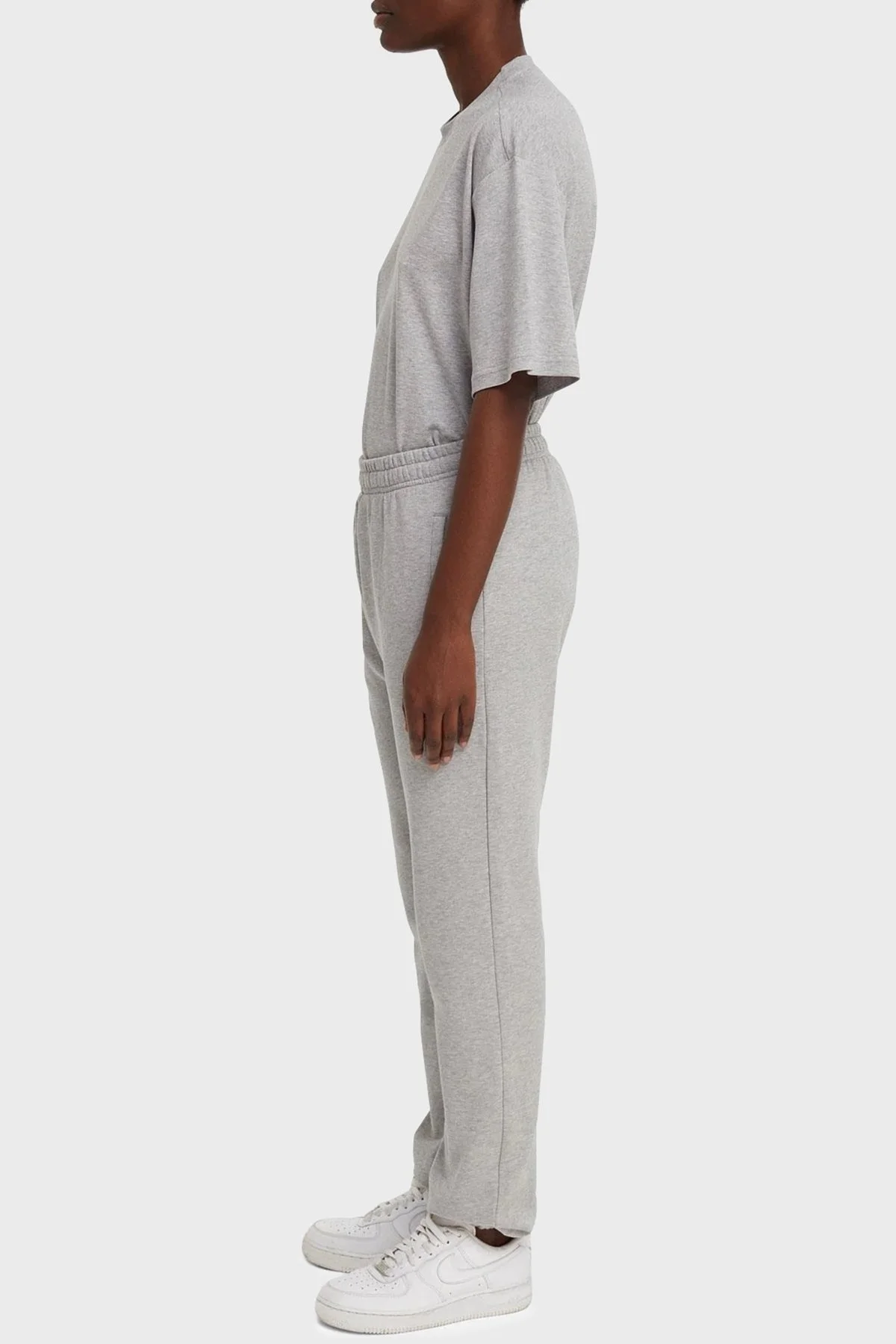 Les Benjamins Elastik Bel Bantlı Cepli % 100 Pamuk Pantolon Bayan Eşofman Altı LB21SSCORFUSP-003 AÇIK GRİ - 3