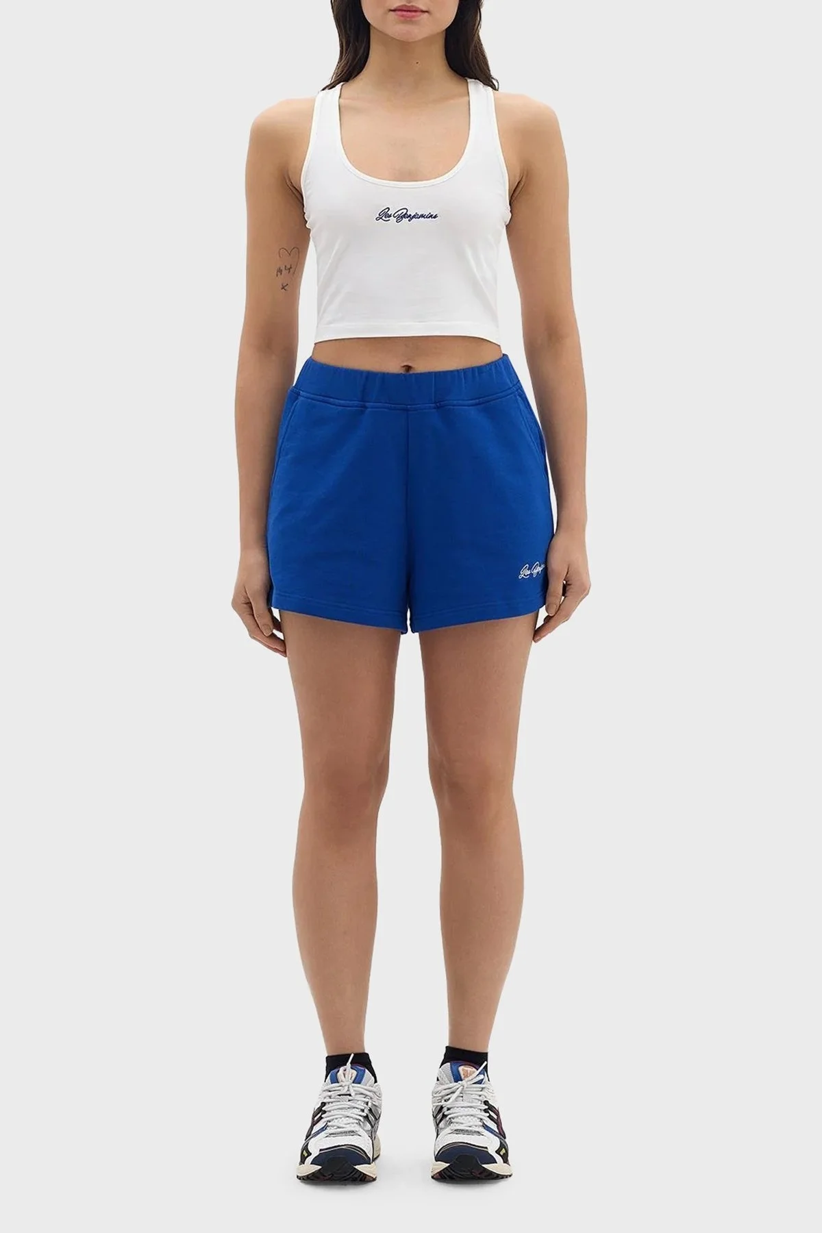 Les Benjamins Elastik Bel Bantlı Pamuklu Cepli Bayan Short LB24SSKISFUSO-002 MAVİ - 1