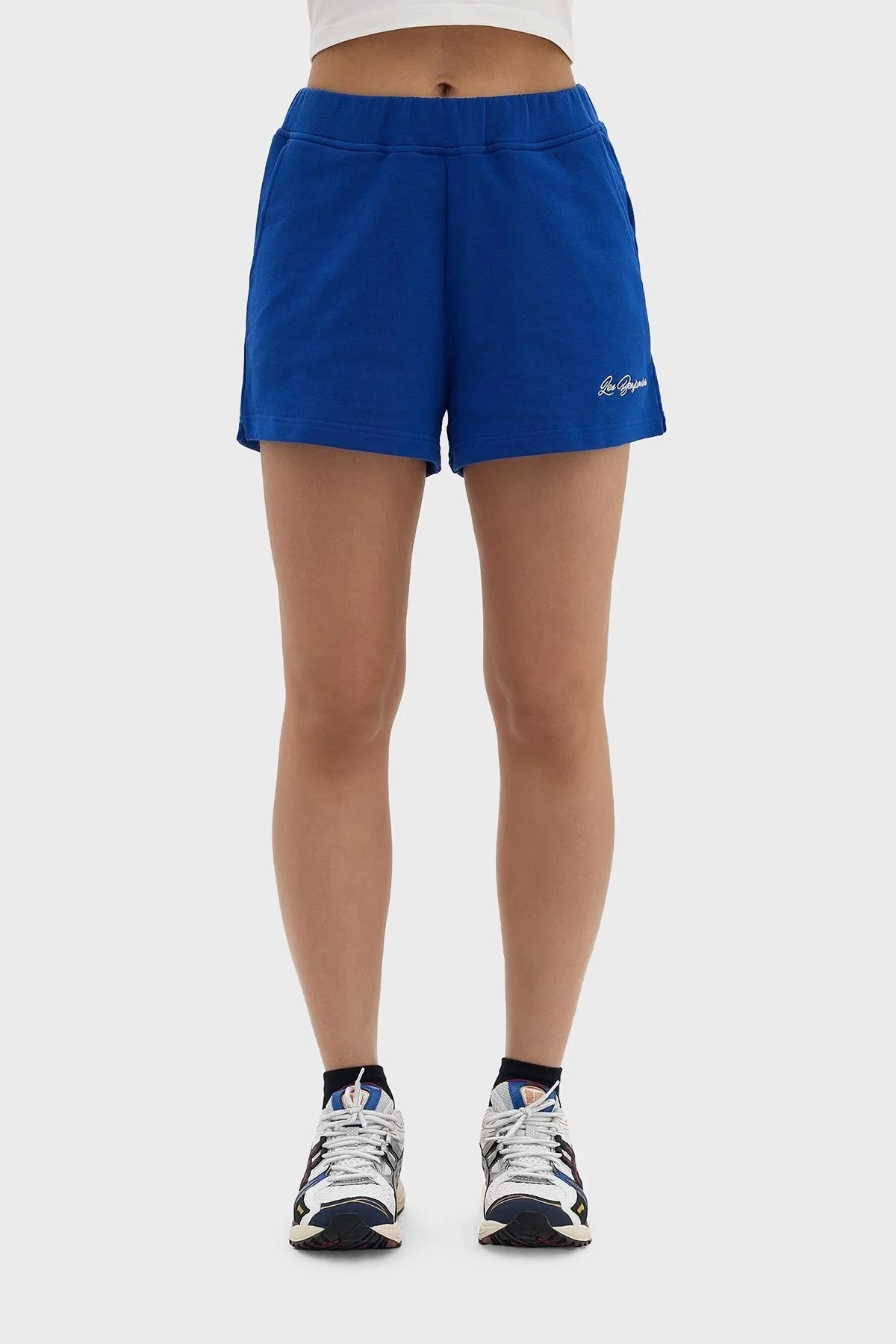 Les Benjamins Elastik Bel Bantlı Pamuklu Cepli Bayan Short LB24SSKISFUSO-002 MAVİ - 2