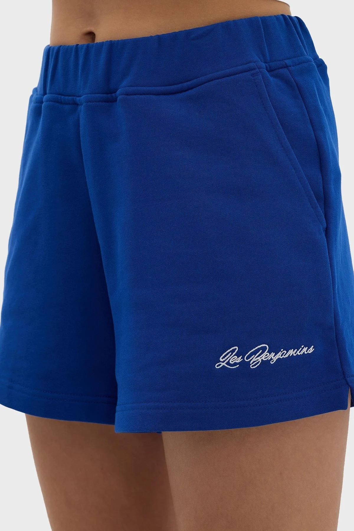 Les Benjamins Elastik Bel Bantlı Pamuklu Cepli Bayan Short LB24SSKISFUSO-002 MAVİ - 3