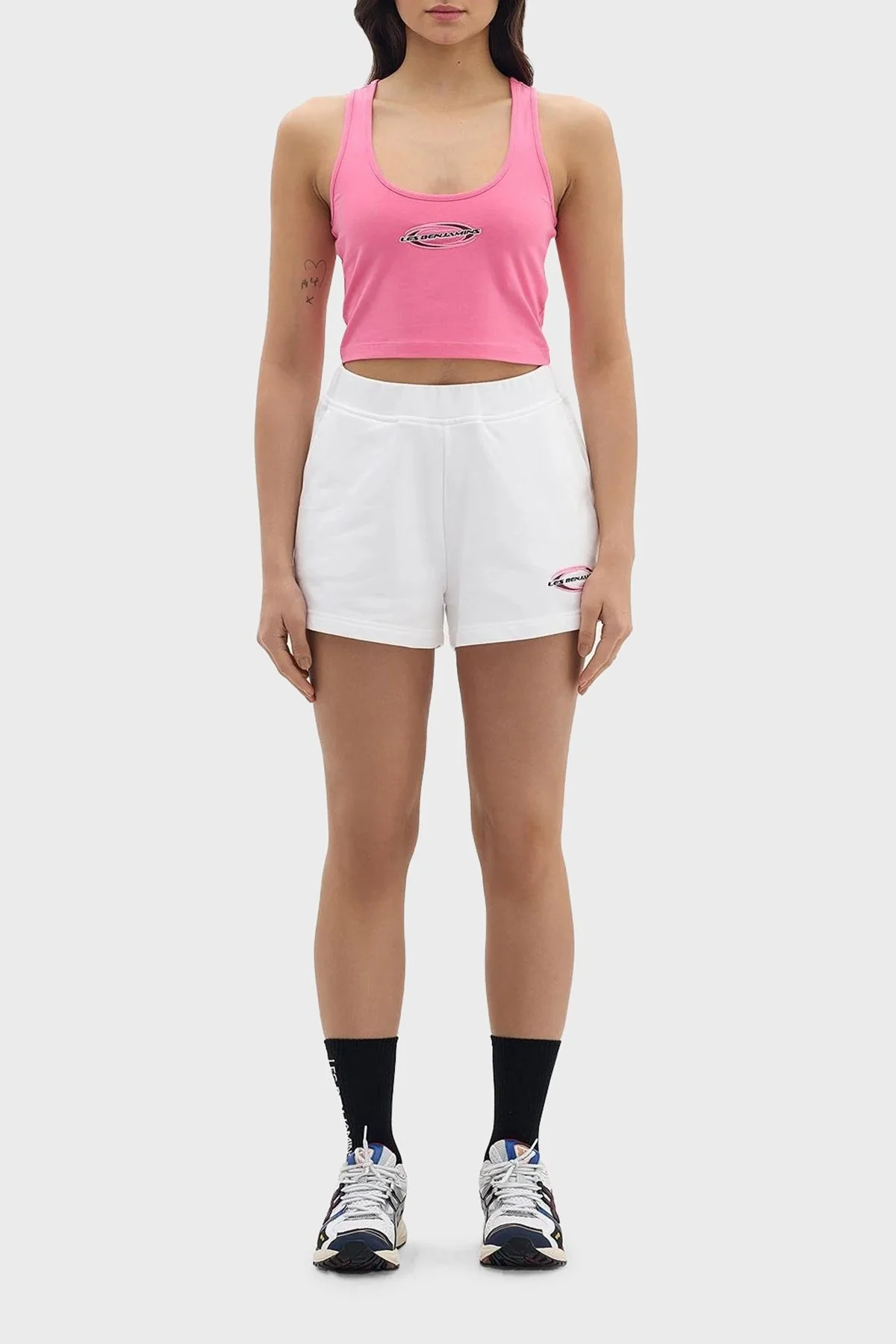 Les Benjamins Elastik Bel Bantlı Pamuklu Cepli Bayan Short LB24SSKISFUSO-007 BEYAZ - 1