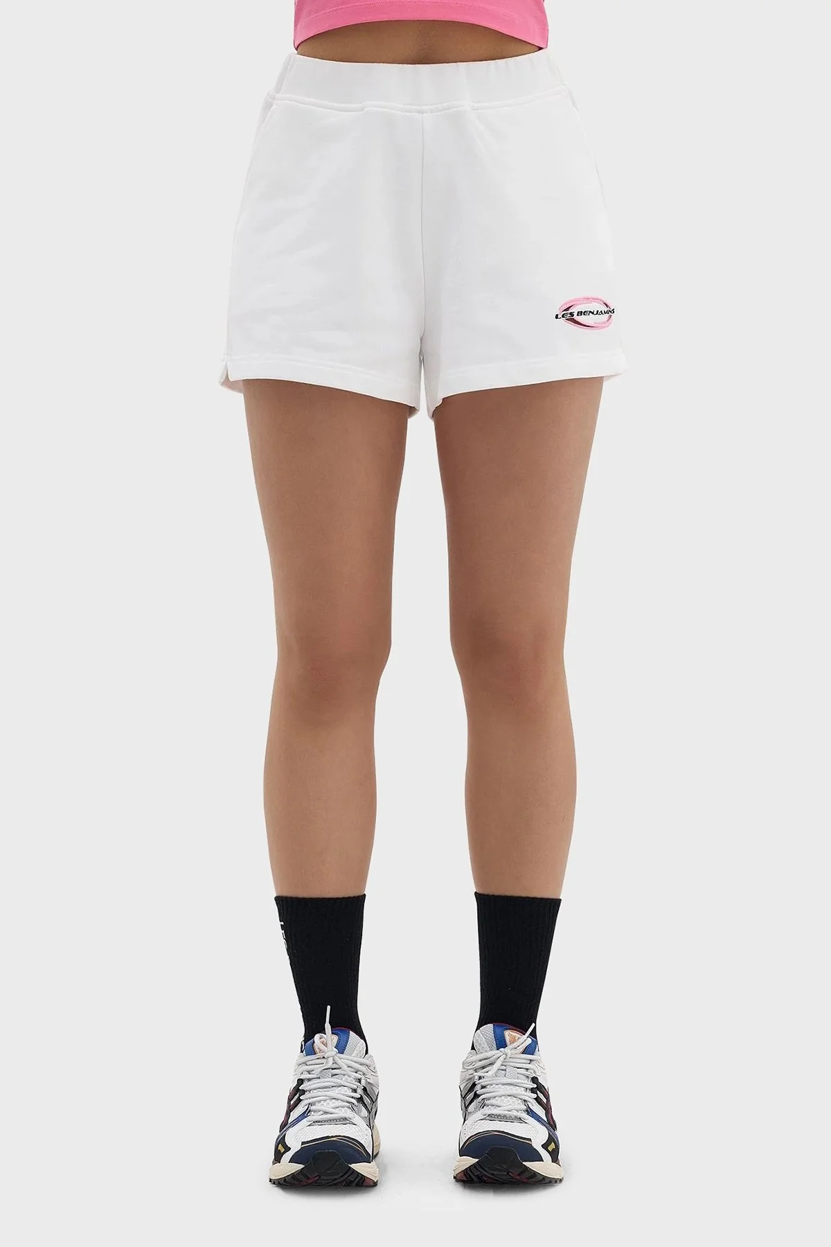 Les Benjamins Elastik Bel Bantlı Pamuklu Cepli Bayan Short LB24SSKISFUSO-007 BEYAZ - 2