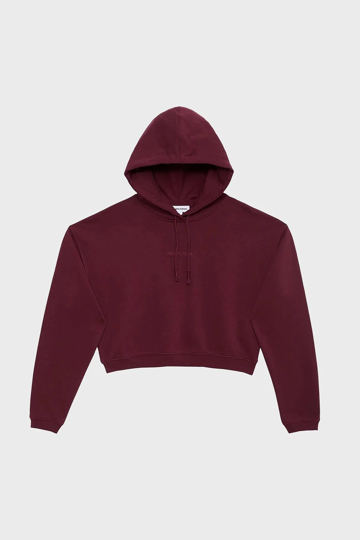 Les Benjamins Kapüşonlu % 100 Pamuk Crop Fit Bayan Sweat LB23FWESSFUHD-301 BORDO - 14