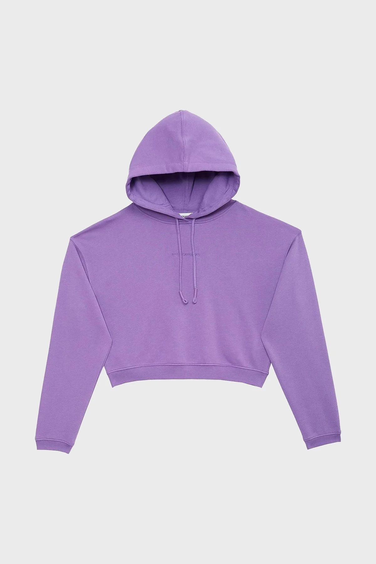 Les Benjamins Kapüşonlu % 100 Pamuk Crop Fit Bayan Sweat LB23FWESSFUHD-304 LİLA - 14