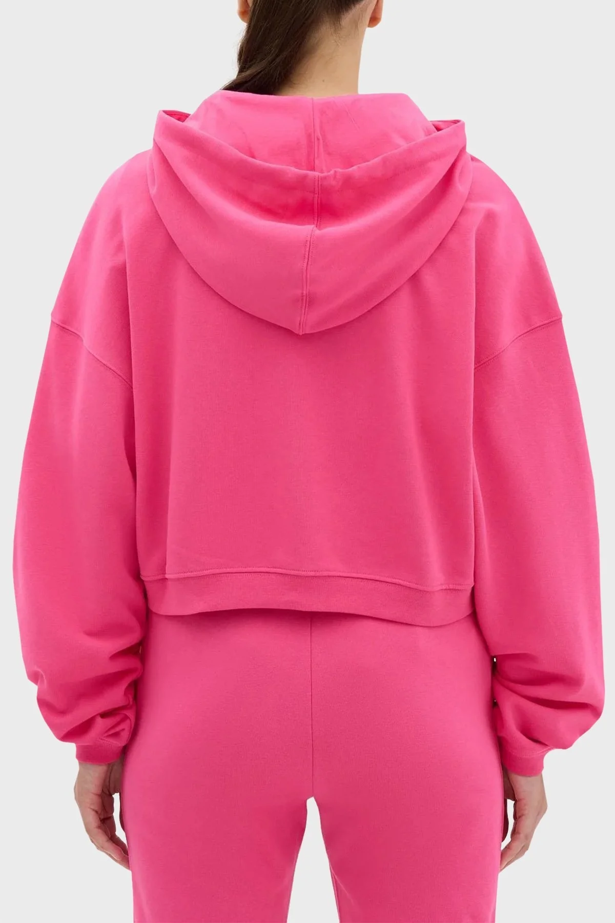 Les Benjamins Kapüşonlu Fermuarlı % 100 Pamuk Relaxed Fit Bayan Sweat LB23FWESSFUZH-305 PEMBE - 2