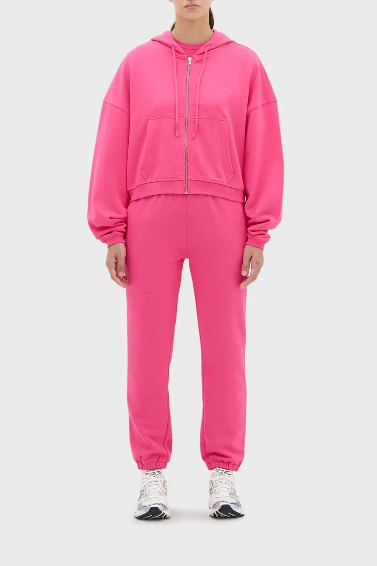 Les Benjamins Kapüşonlu Fermuarlı % 100 Pamuk Relaxed Fit Bayan Sweat LB23FWESSFUZH-305 PEMBE - 3