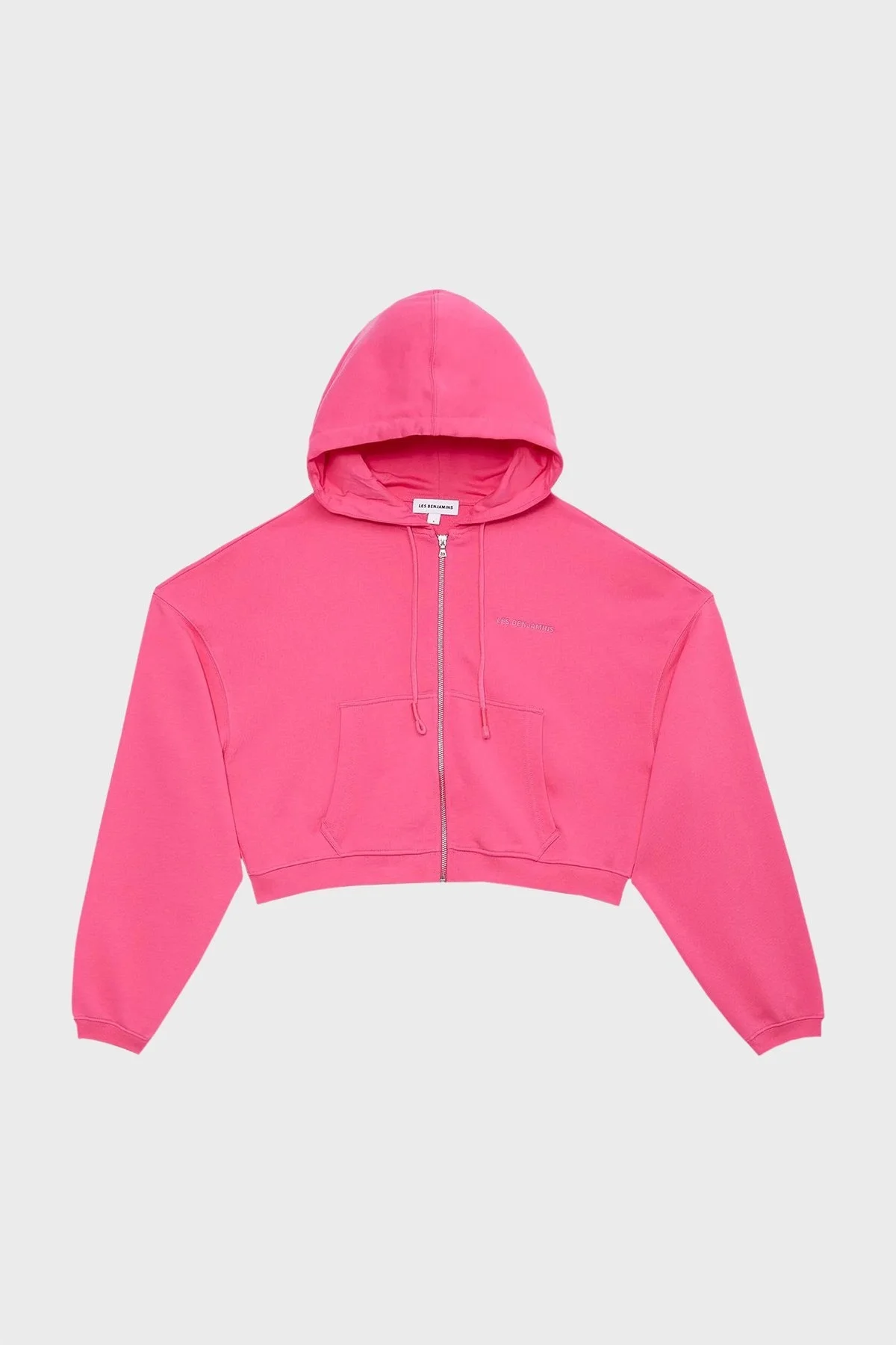 Les Benjamins Kapüşonlu Fermuarlı % 100 Pamuk Relaxed Fit Bayan Sweat LB23FWESSFUZH-305 PEMBE - 7