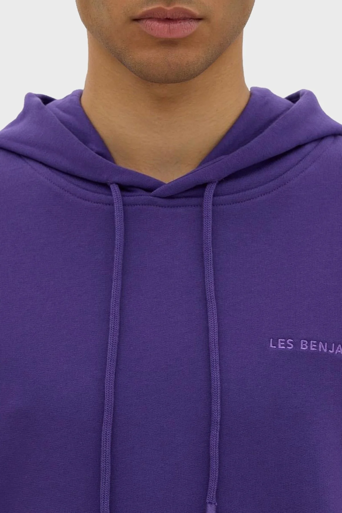 Les Benjamins Kapüşonlu Kanguru Cepli % 100 Pamuk Relaxed Fit Erkek Sweat LB23FWESSMUHD-305 MOR - 5