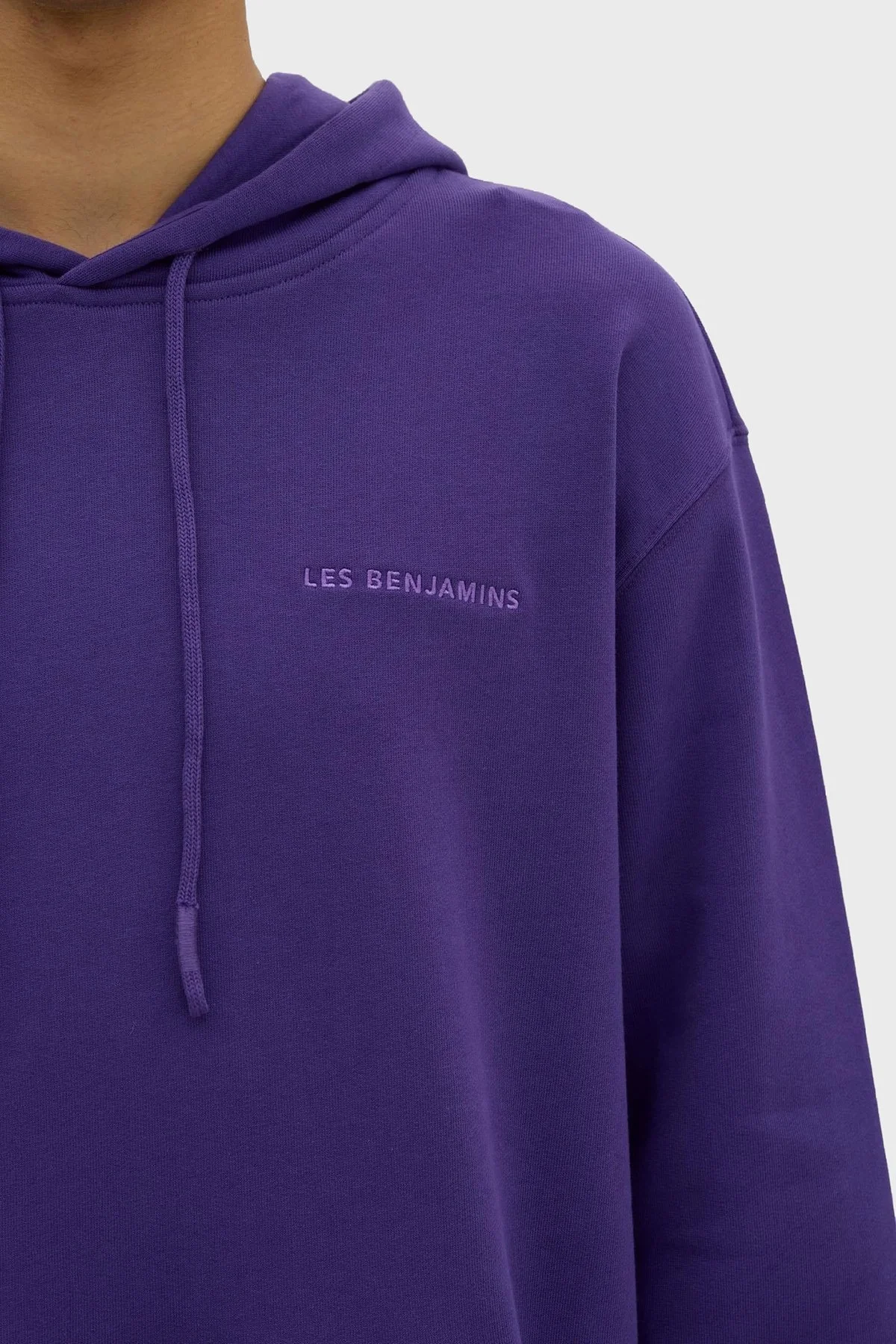 Les Benjamins Kapüşonlu Kanguru Cepli % 100 Pamuk Relaxed Fit Erkek Sweat LB23FWESSMUHD-305 MOR - 6