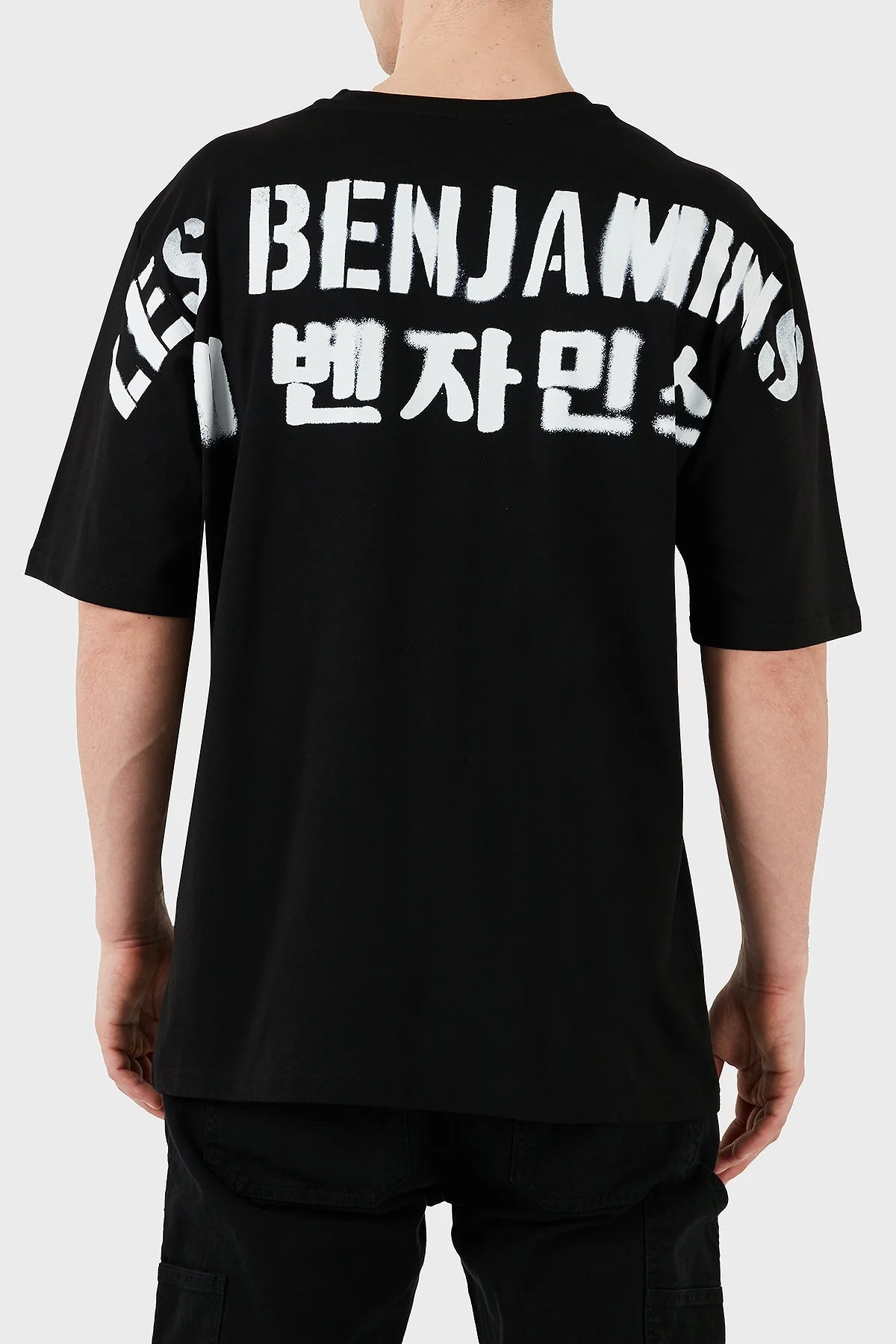 Les Benjamins Logo Baskılı Oversize Fit Pamuklu Bisiklet Yaka Erkek T Shirt LB25SSUNLMUOT-005 SİYAH - 3
