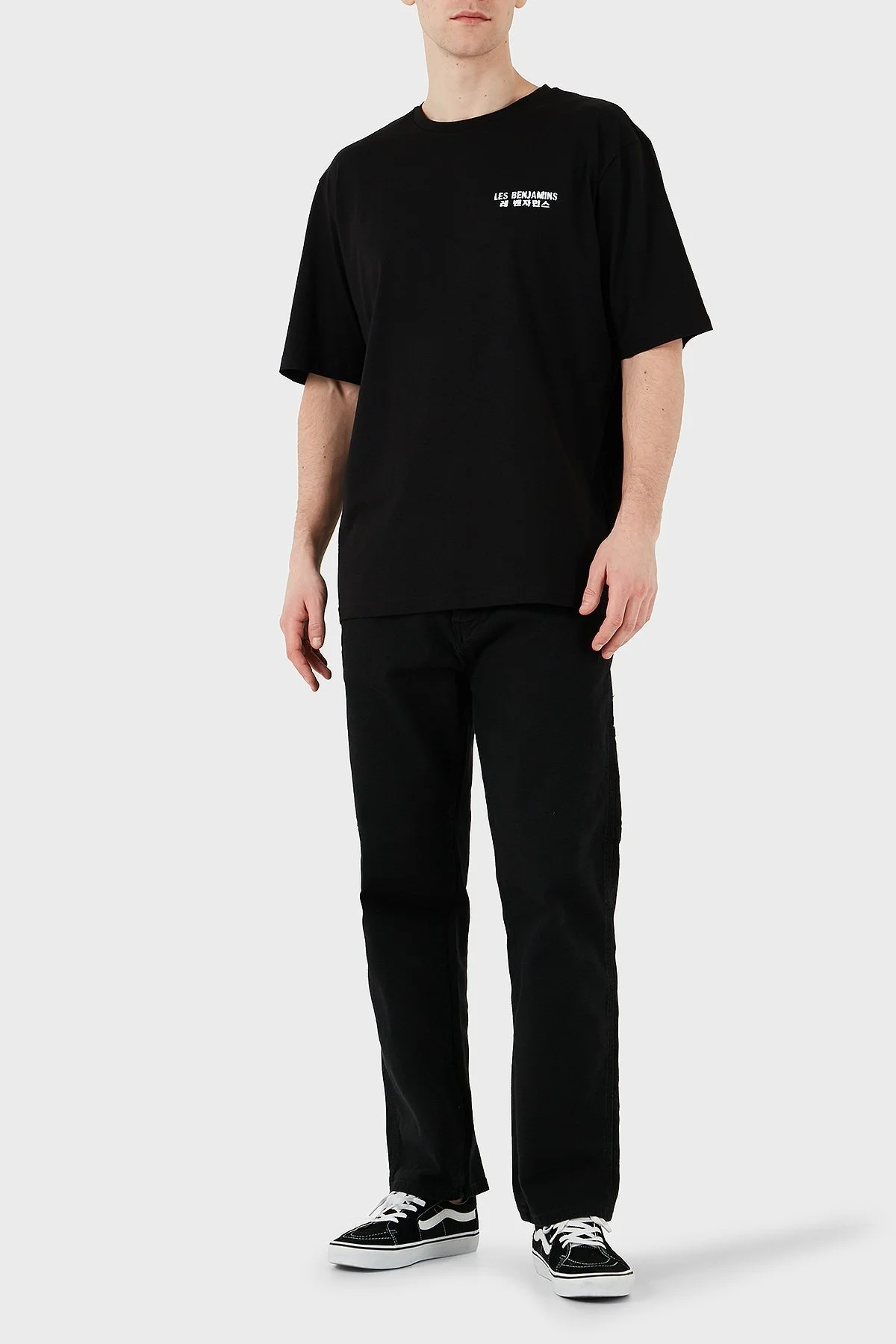 Les Benjamins Logo Baskılı Oversize Fit Pamuklu Bisiklet Yaka Erkek T Shirt LB25SSUNLMUOT-005 SİYAH - 4