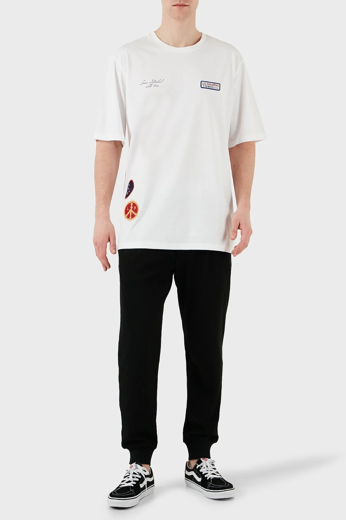 Les Benjamins Logo Baskılı Oversize Fit Pamuklu Bisiklet Yaka Erkek T Shirt LB25SSUNLMUOT-021 BEYAZ - 4