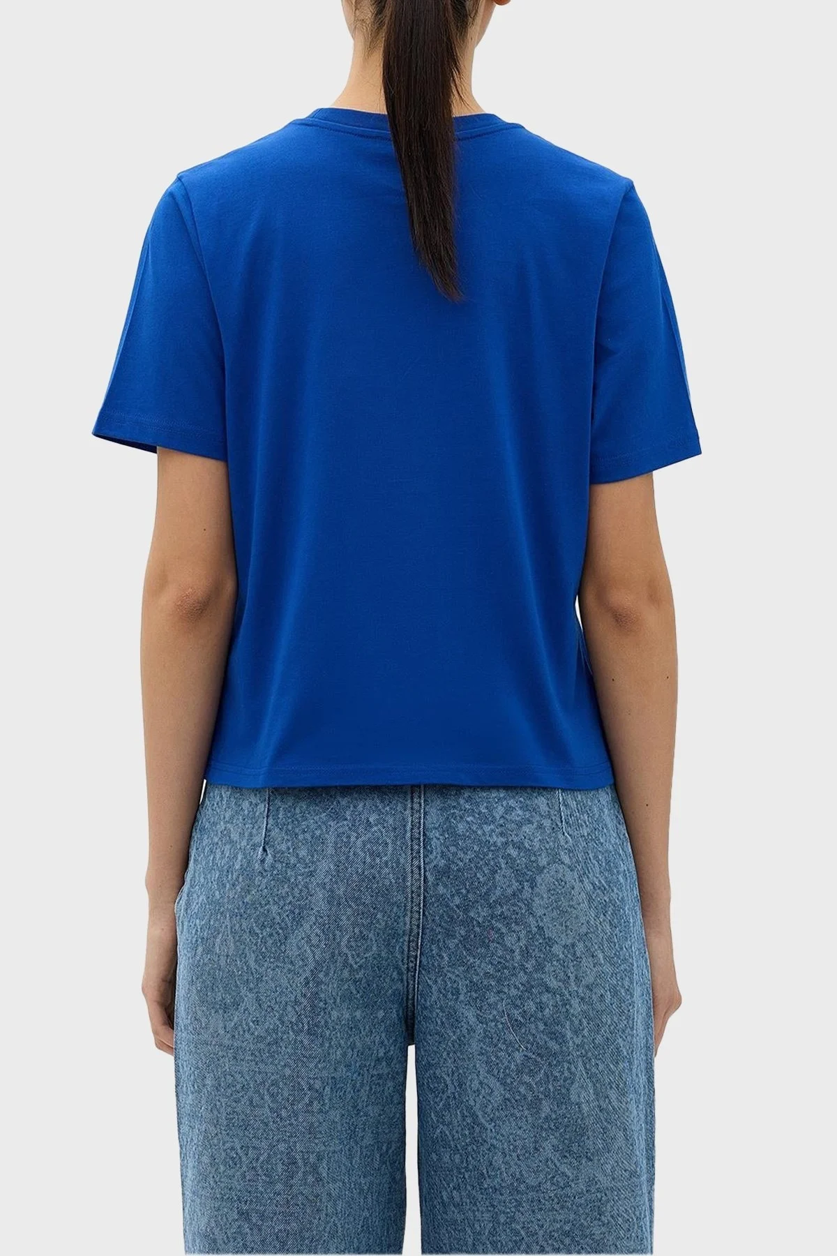 Les Benjamins Logolu Bisiklet Yaka Regular Fit Bayan T Shirt LB24SSKISFUTS-007 SAKS - 3