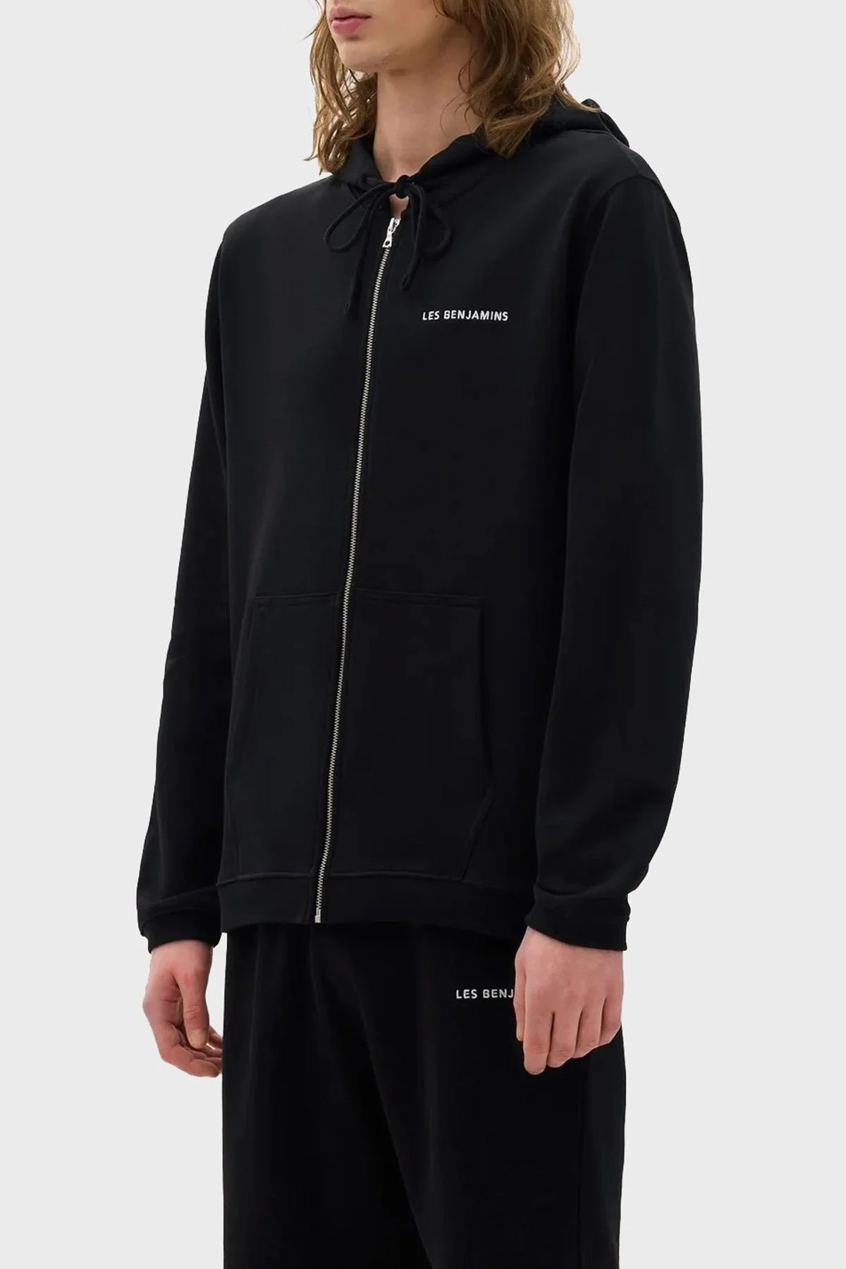Les Benjamins Logolu Kapüşonlu Fermuarlı Pamuklu Regular Fit Erkek Sweat LB21SSCORMUZH-001 SİYAH - 3