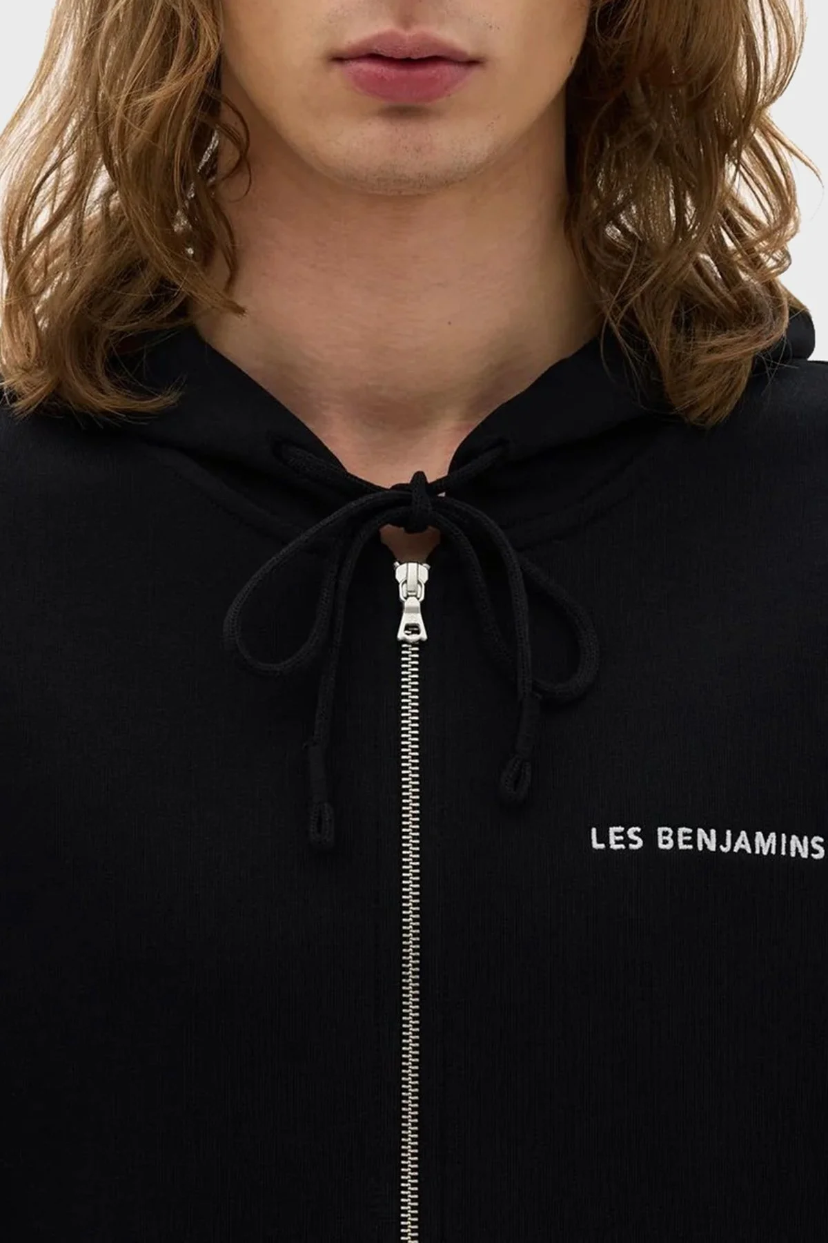 Les Benjamins Logolu Kapüşonlu Fermuarlı Pamuklu Regular Fit Erkek Sweat LB21SSCORMUZH-001 SİYAH - 5