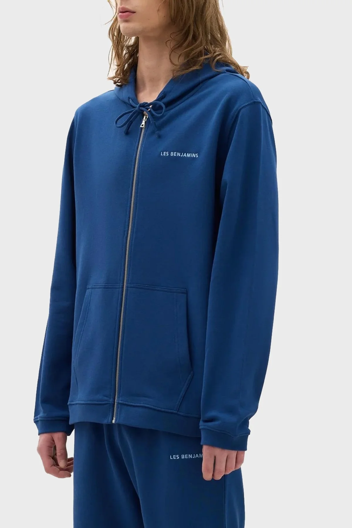 Les Benjamins Logolu Kapüşonlu Fermuarlı Pamuklu Regular Fit Erkek Sweat LB21SSCORMUZH-002 LACİVERT - 3