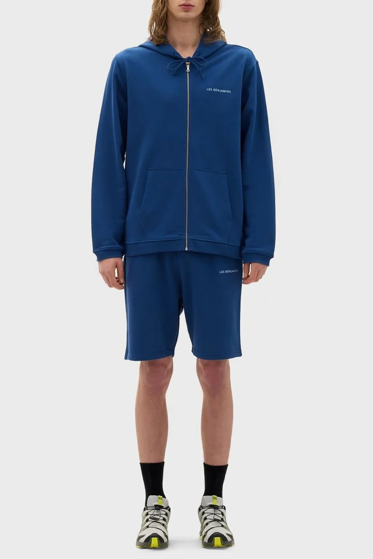 Les Benjamins Logolu Kapüşonlu Fermuarlı Pamuklu Regular Fit Erkek Sweat LB21SSCORMUZH-002 LACİVERT - 4