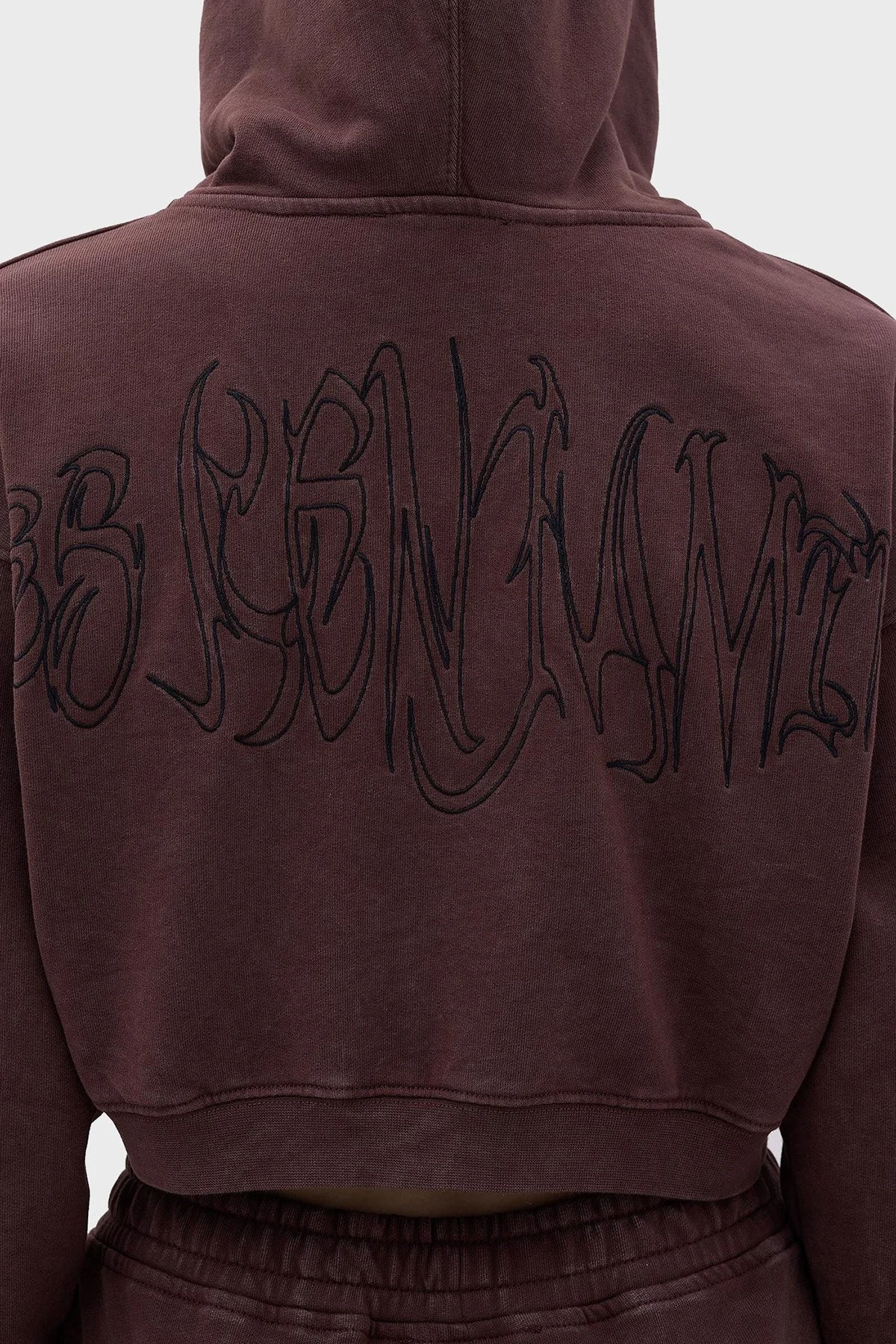 Les Benjamins Logolu Kapüşonlu Relaxed Fit Crop Bayan Sweat LB23FWFRWFUHD-001 KAHVE - 6