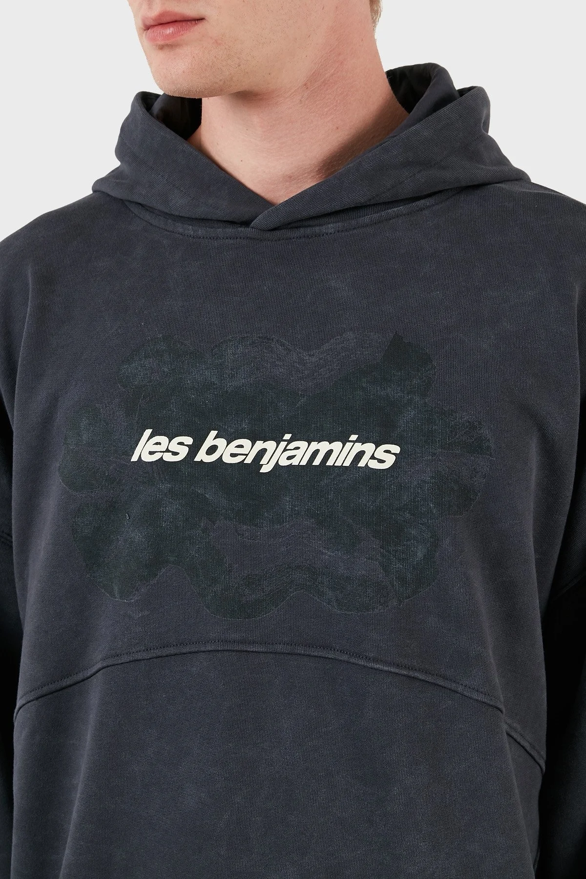 Les Benjamins Logolu Kapüşonlu Relaxed Fit Erkek Sweat LB23FWFRWMUHD-002 ANTRASİT - 4